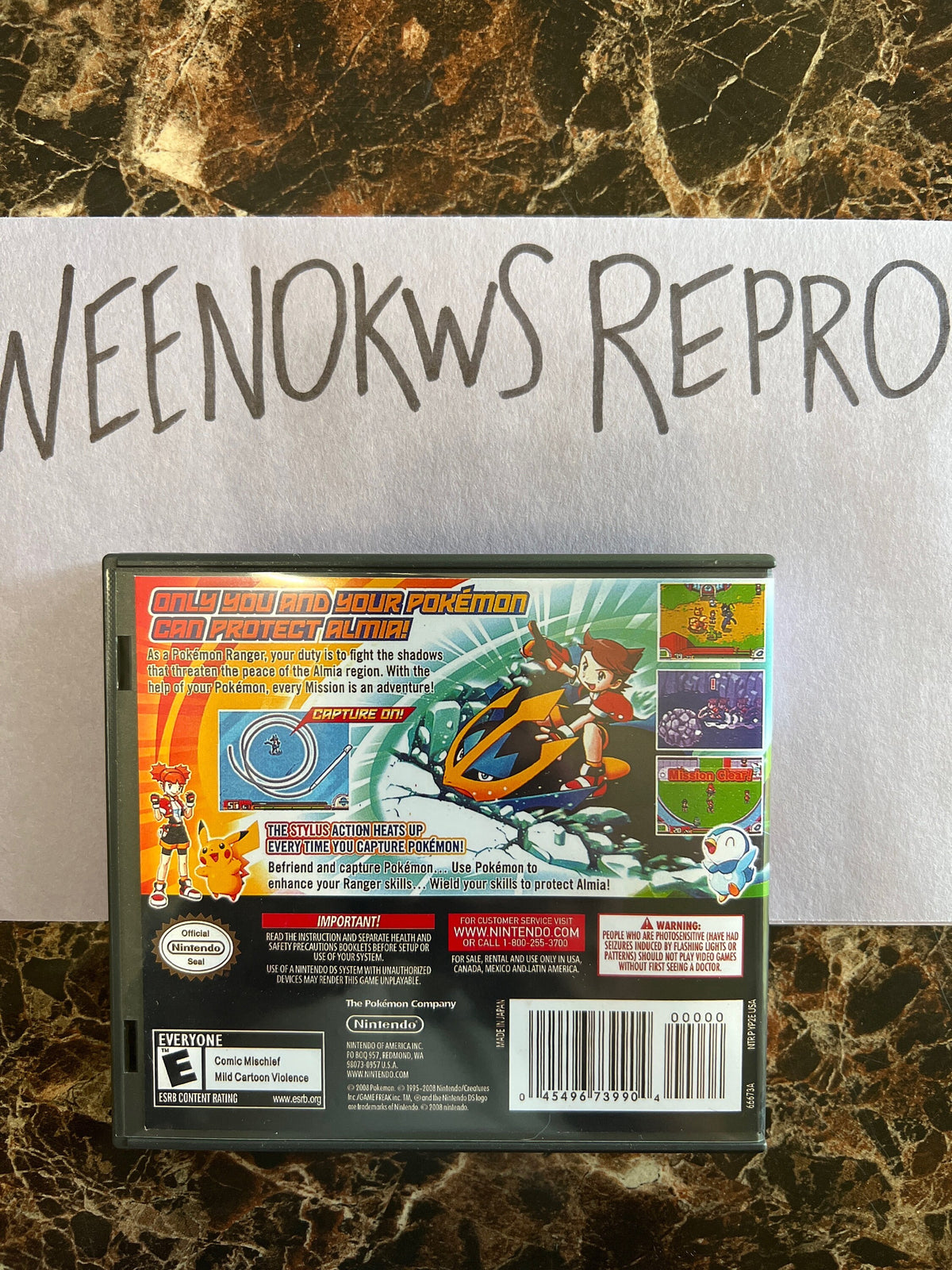 Pokémon Pokémon Ranger 2 Shadows of Almia REPLACEMENT CASE No Game! Nintendo Ds