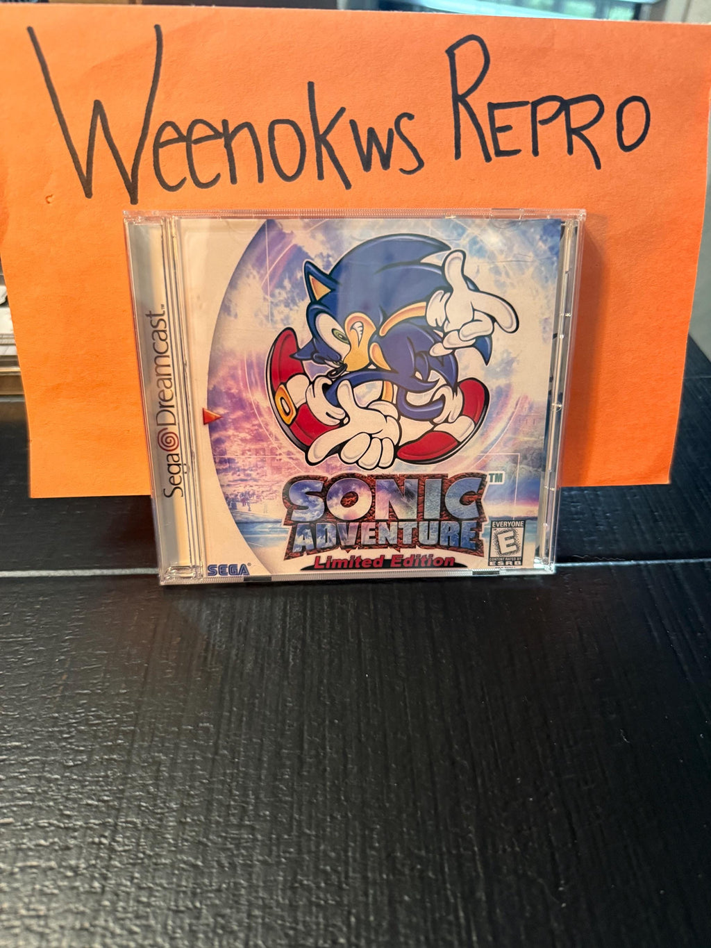 Sonic Adventure 1 Limited Edition REPRODUCTION CASE No Disc Dreamcast