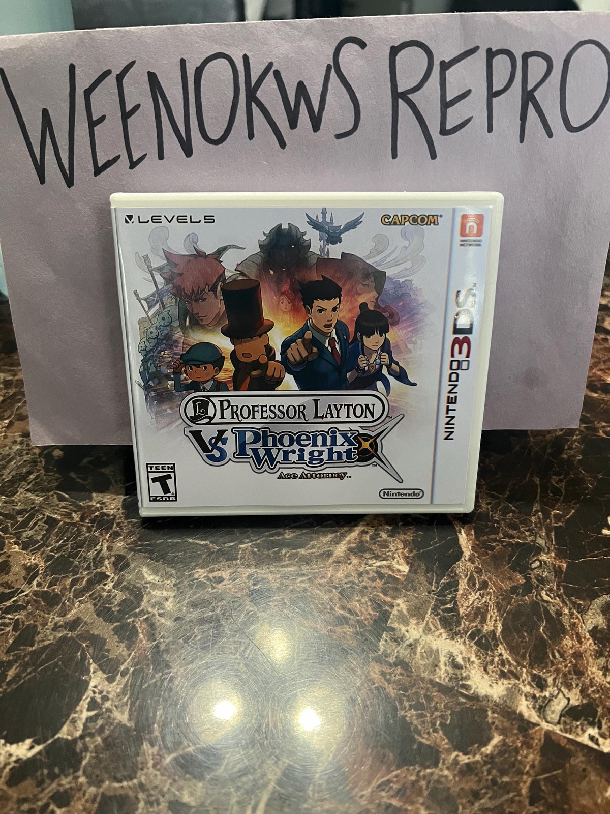 Professor Layton vs Phoenix Wright Ace Attorney REPLACEMENT CASE No Game! Nintendo 3ds