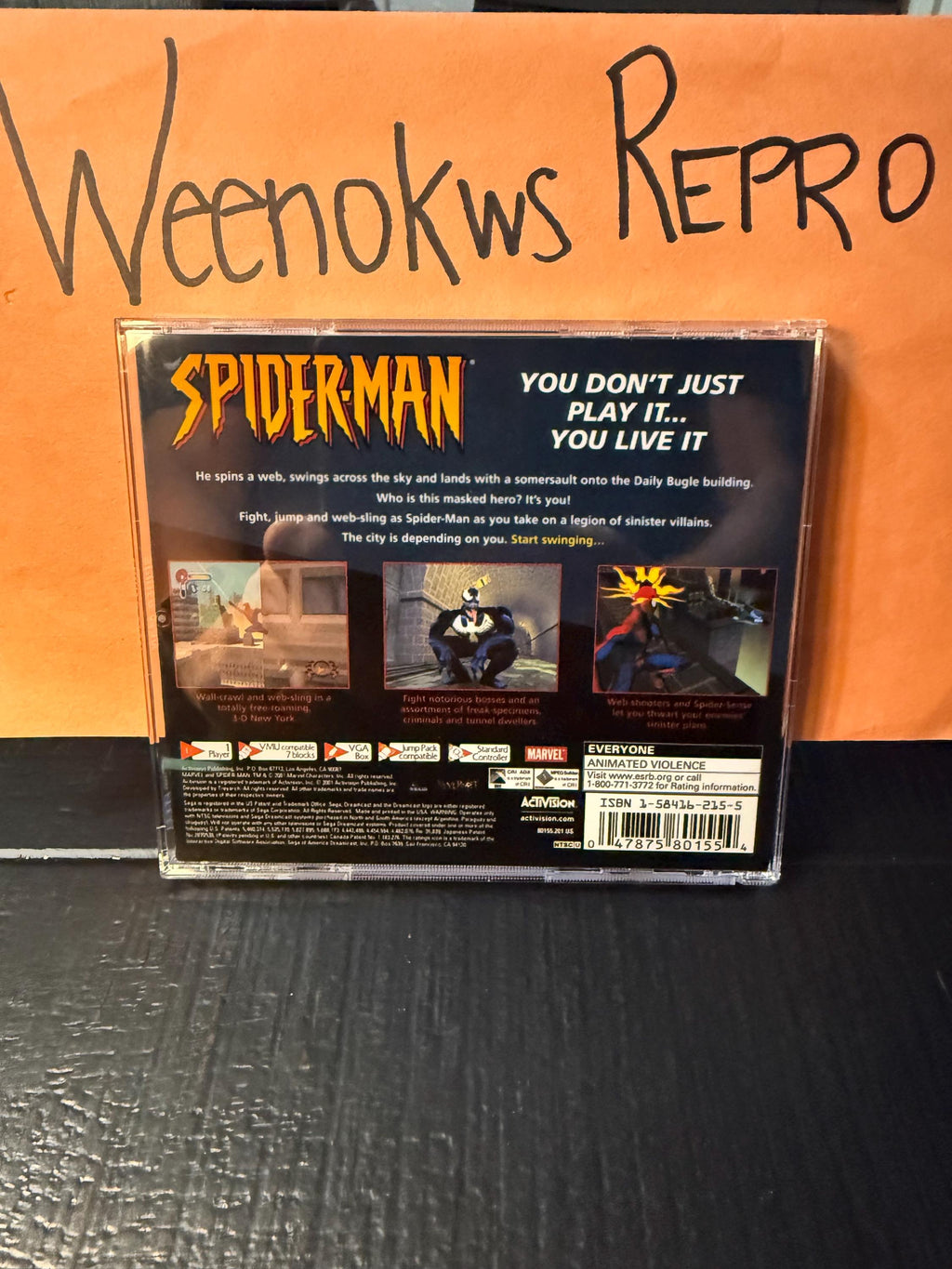 Spiderman Dreamcast REPRODUCTION Case No Game