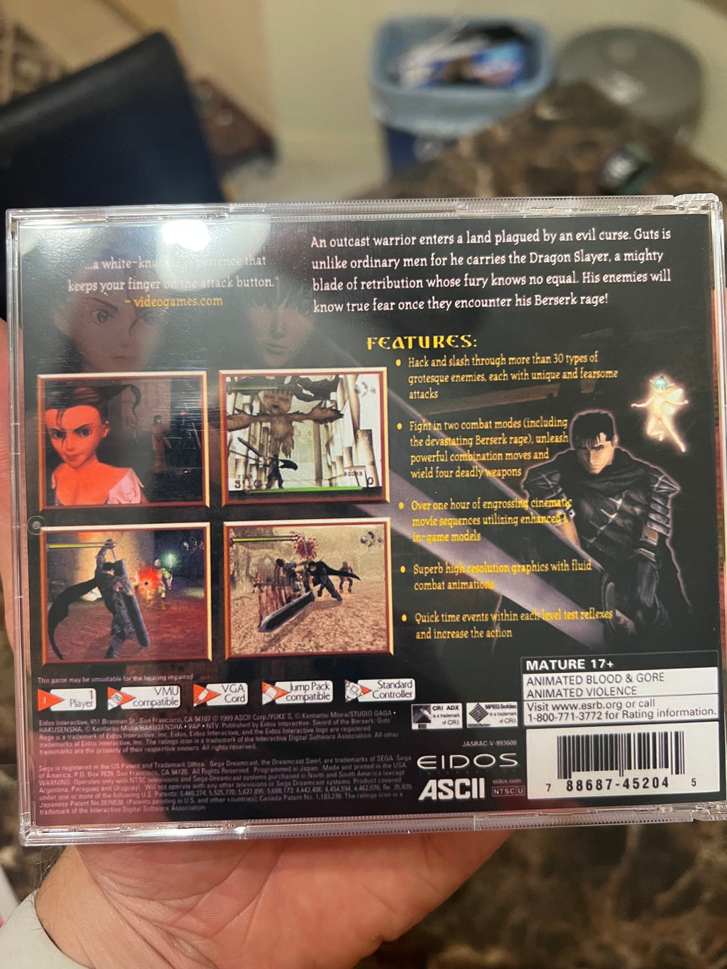 Sword of the Beserk Guts Rage REPRODUCTION CASE No Disc! Dreamcast