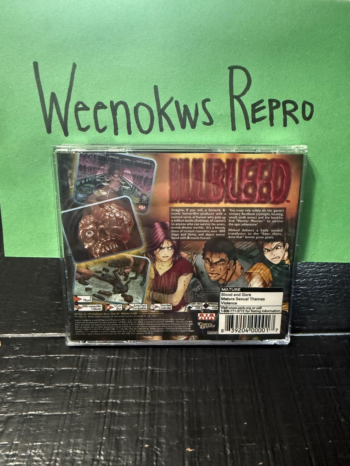 Illbleed REPRODUCTION CASE No Disc Dreamcast