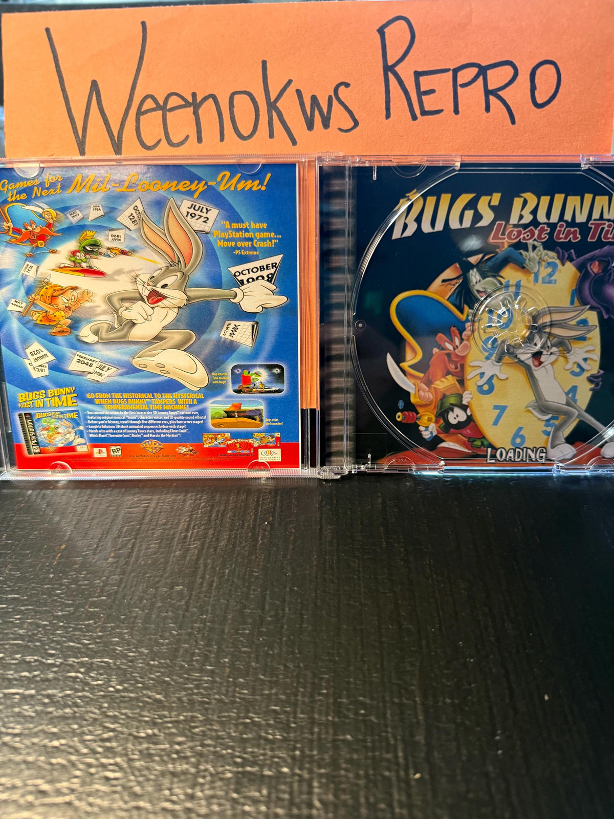 Bugs Bunny Lost in Time REPLACMENT CASE No Disc ps1