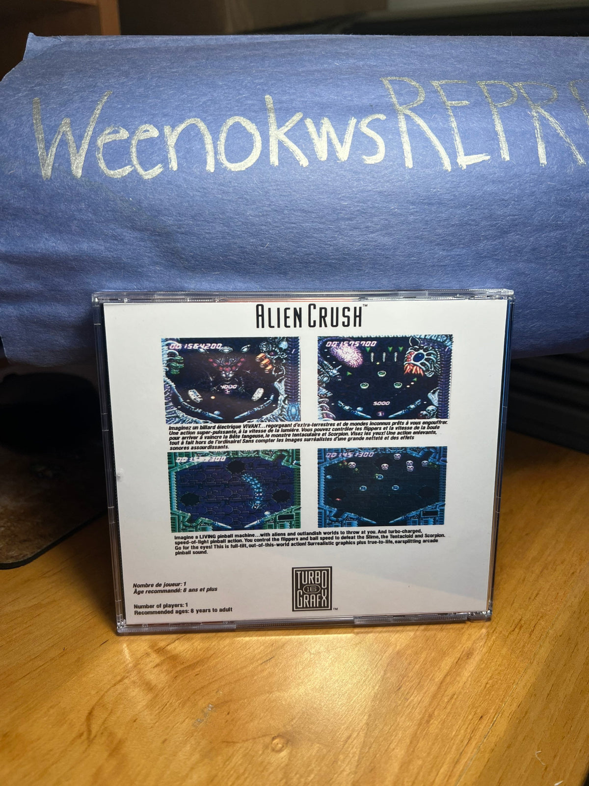 Alien Crush REPRODUCTION CASE No Game! TurboGrafx