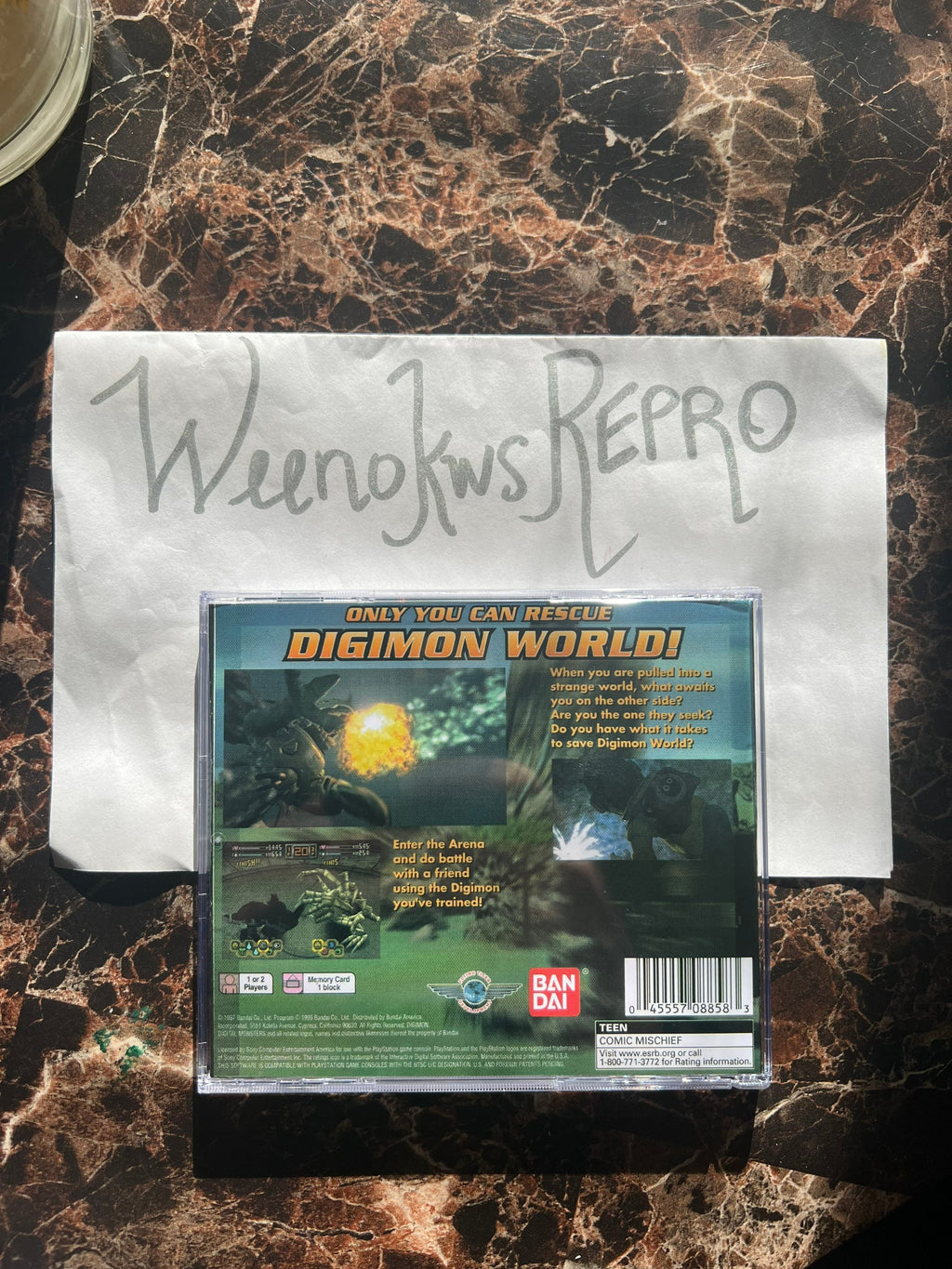 Digimon World REPLACMENT CASE No Disc! Ps1