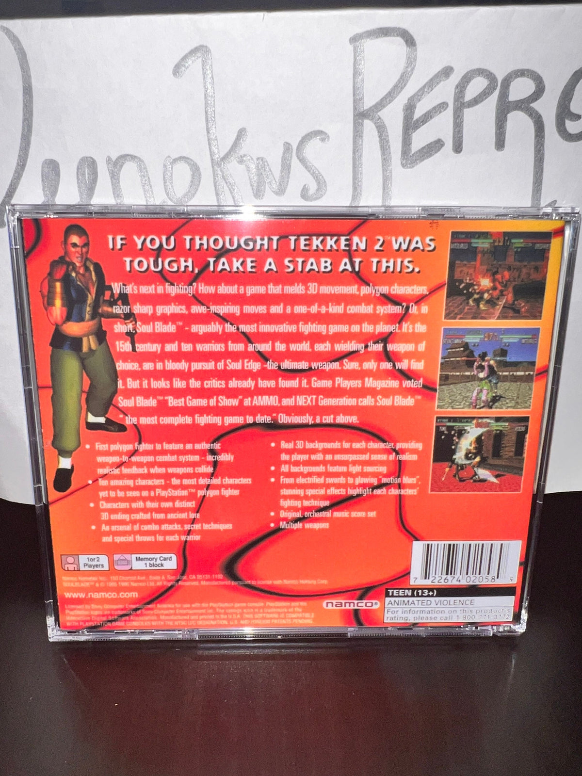 Soul Blade REPLACMENT CASE No Disc! Ps1