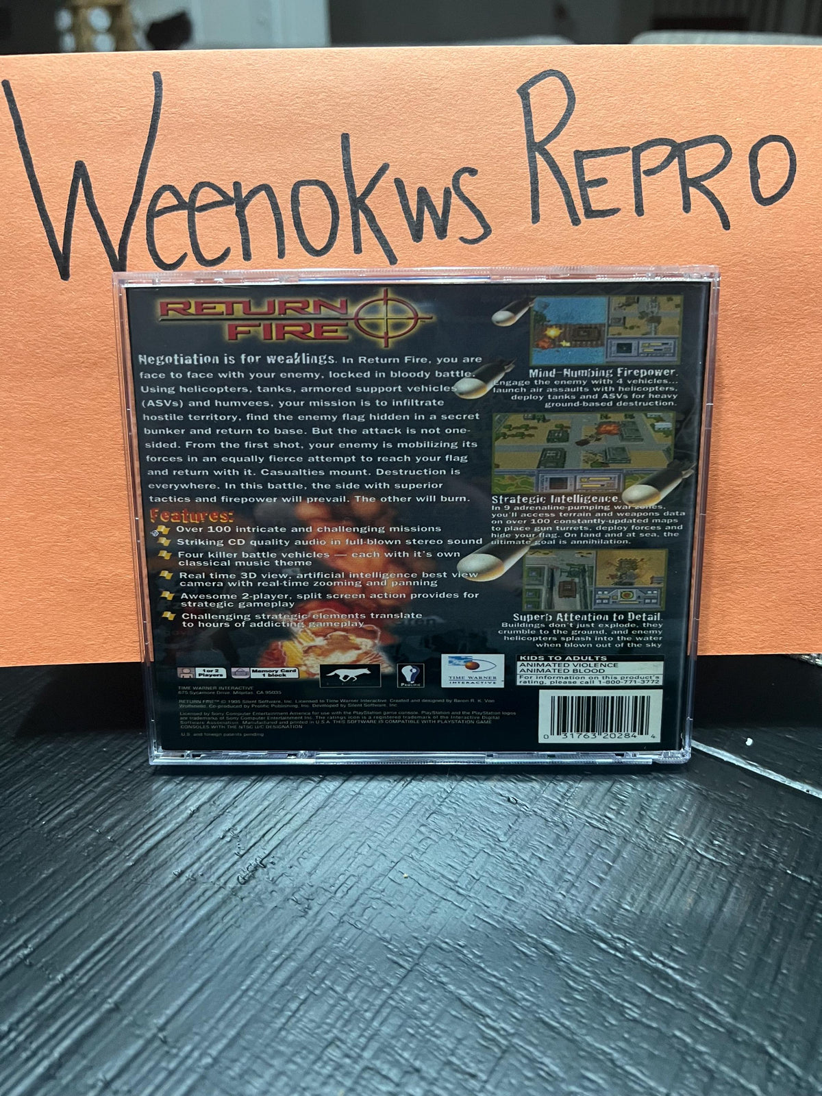 Return Fire REPLACMENT CASE No Disc! Ps1