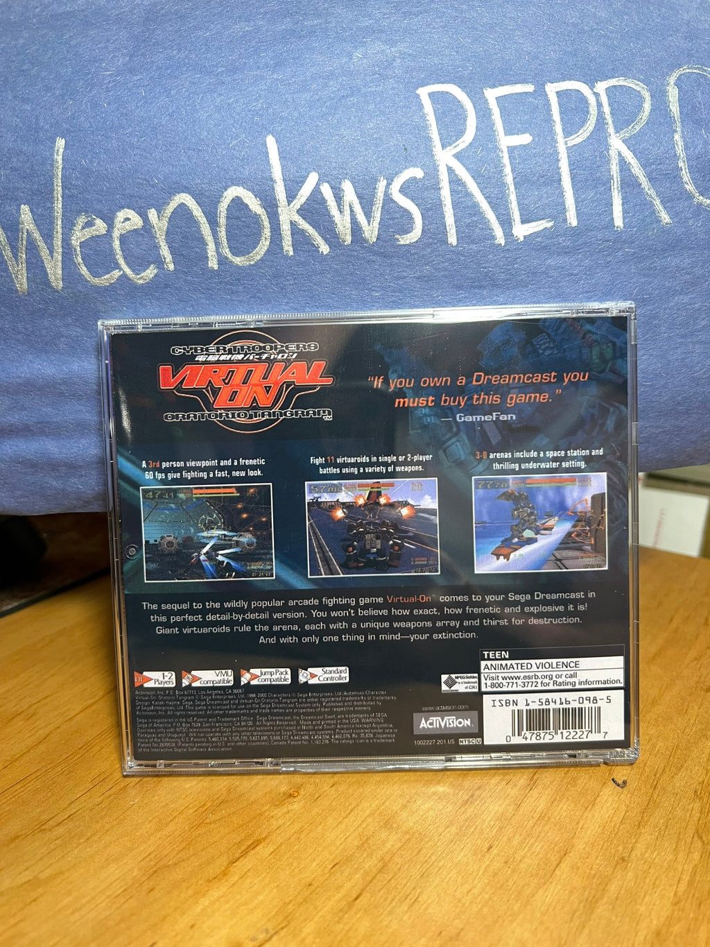 Cyber Troopers Virtual On Oratorio Tangram REPRODUCTION CASE No Disc Dreamcast
