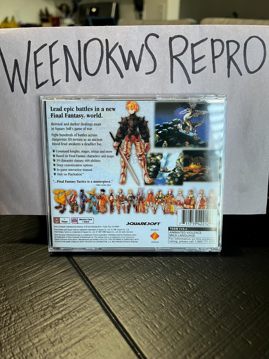 Final Fantasy Tactics REPLACMENT CASE No Disc ps1