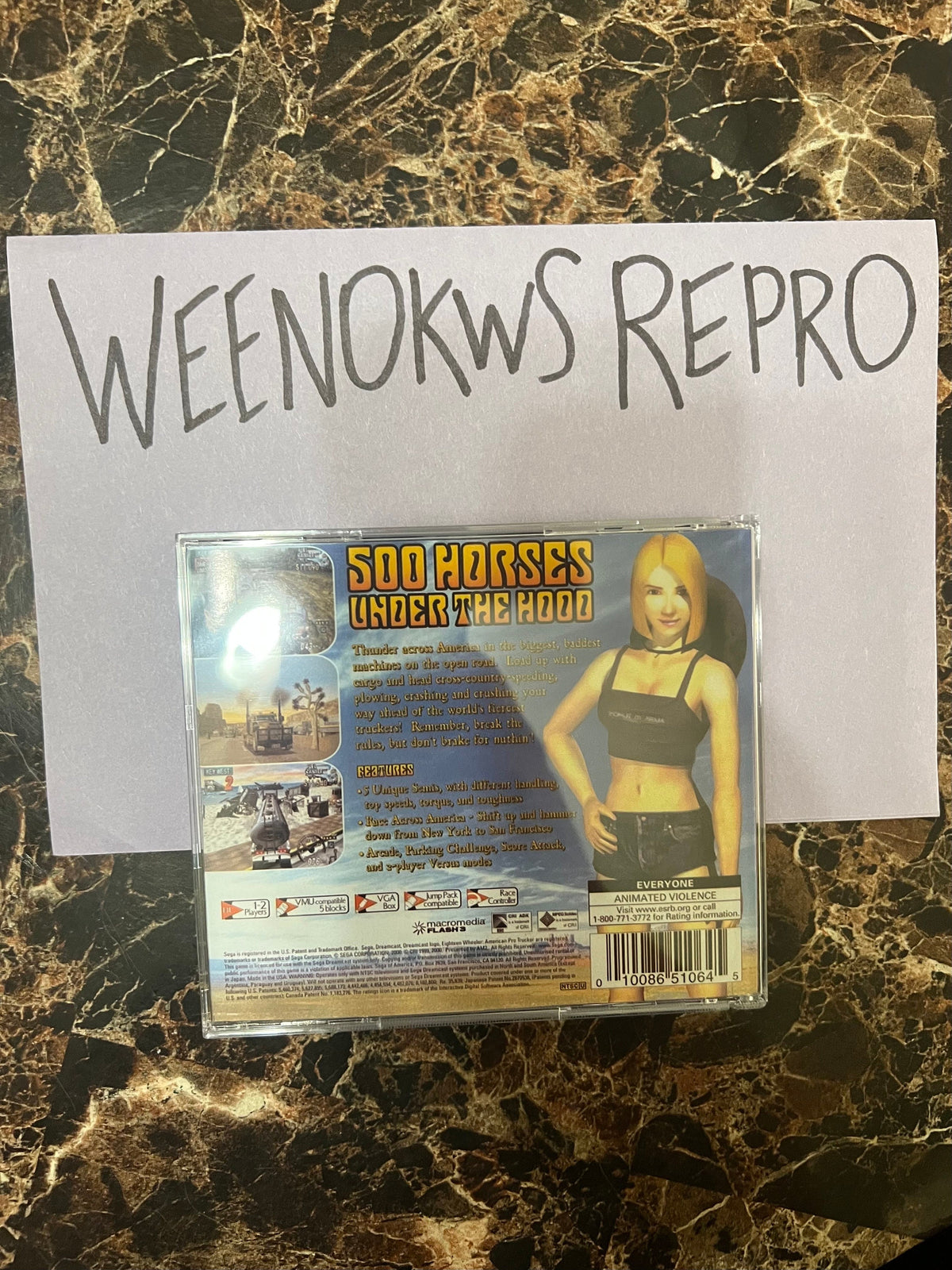 18 Wheeler American Pro Trucker  REPRODUCTION CASE No Disc Dreamcast