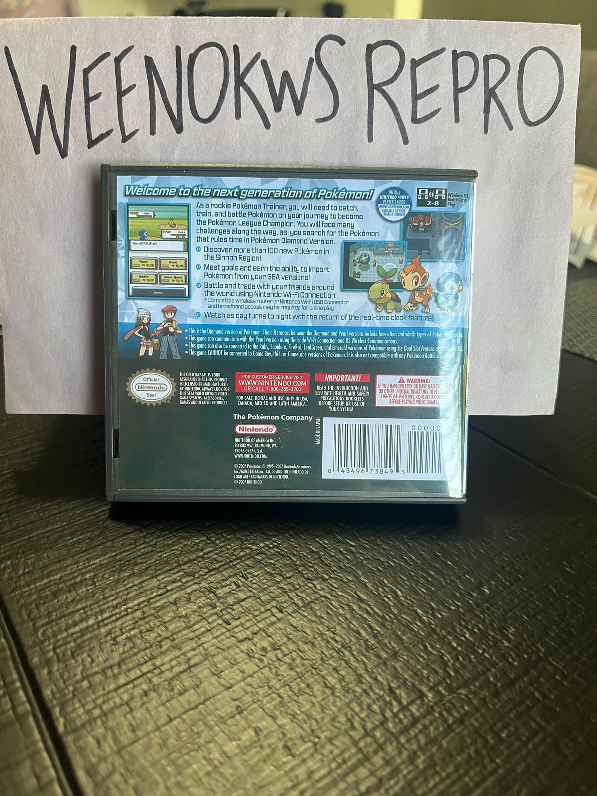 Pokémon Pokemon Diamond Version REPLACEMENT CASE No Game! Nintendo DS