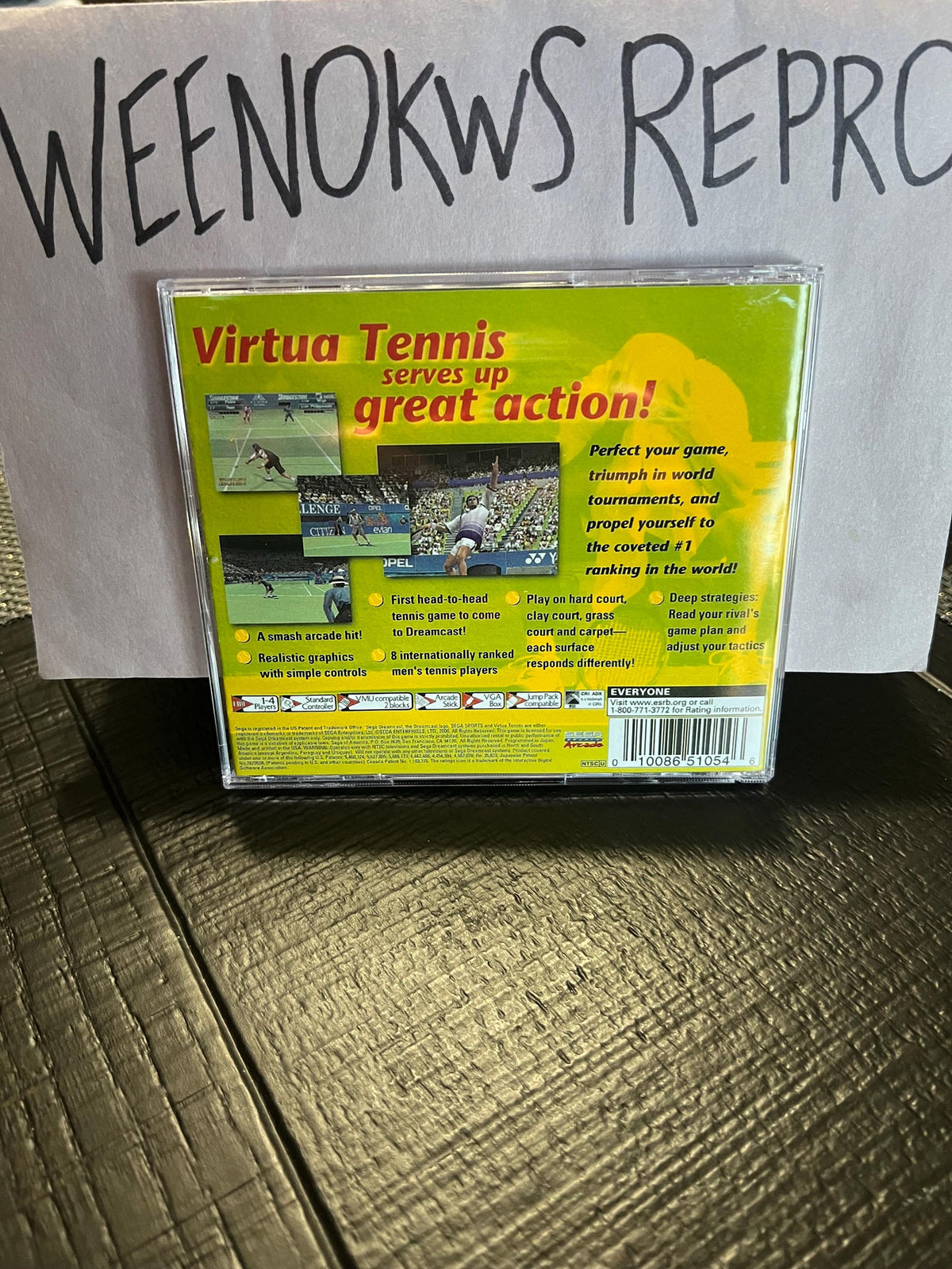 Virtua Tennis REPRODUCTION CASE No Disc! Dreamcast