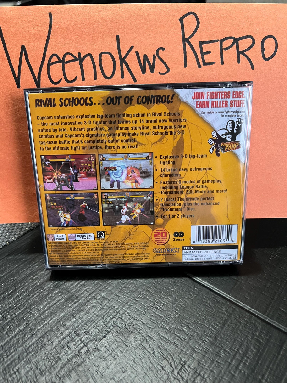 Rival Schools REPLACMENT CASE No disc Ps1