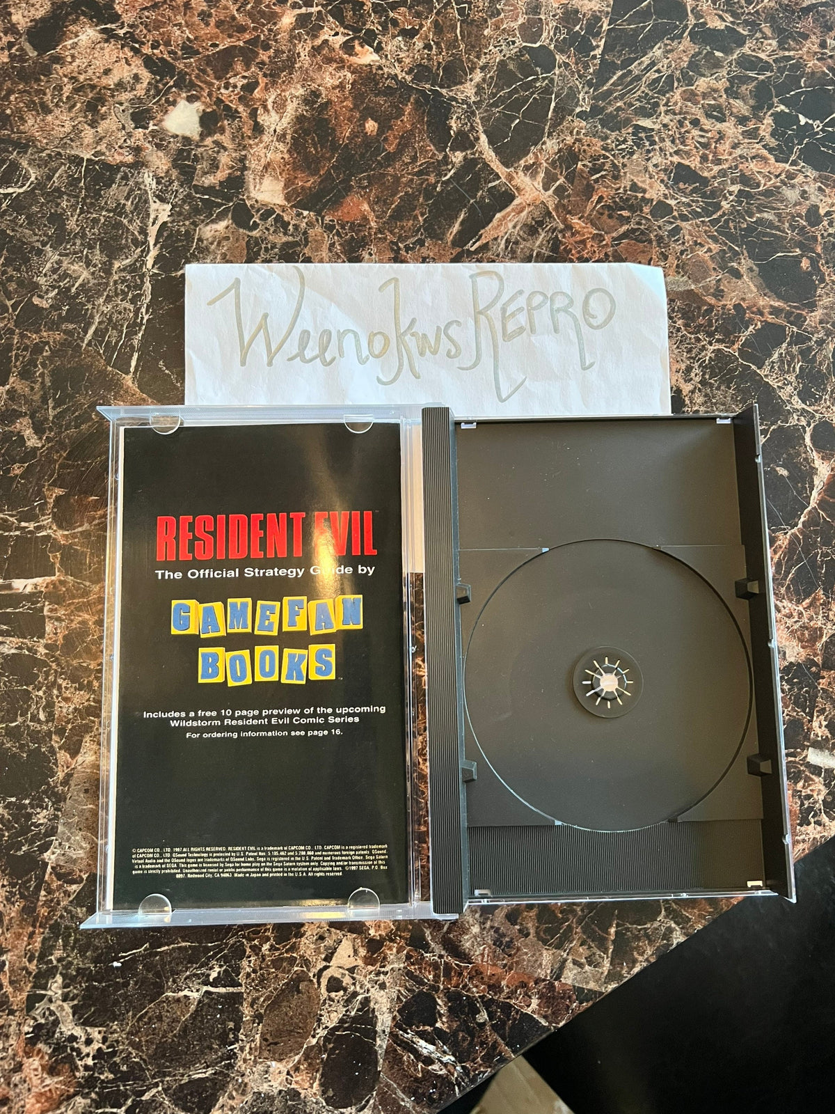 Resident Evil 1 REPLACEMENT CASE No Disc! Sega Saturn