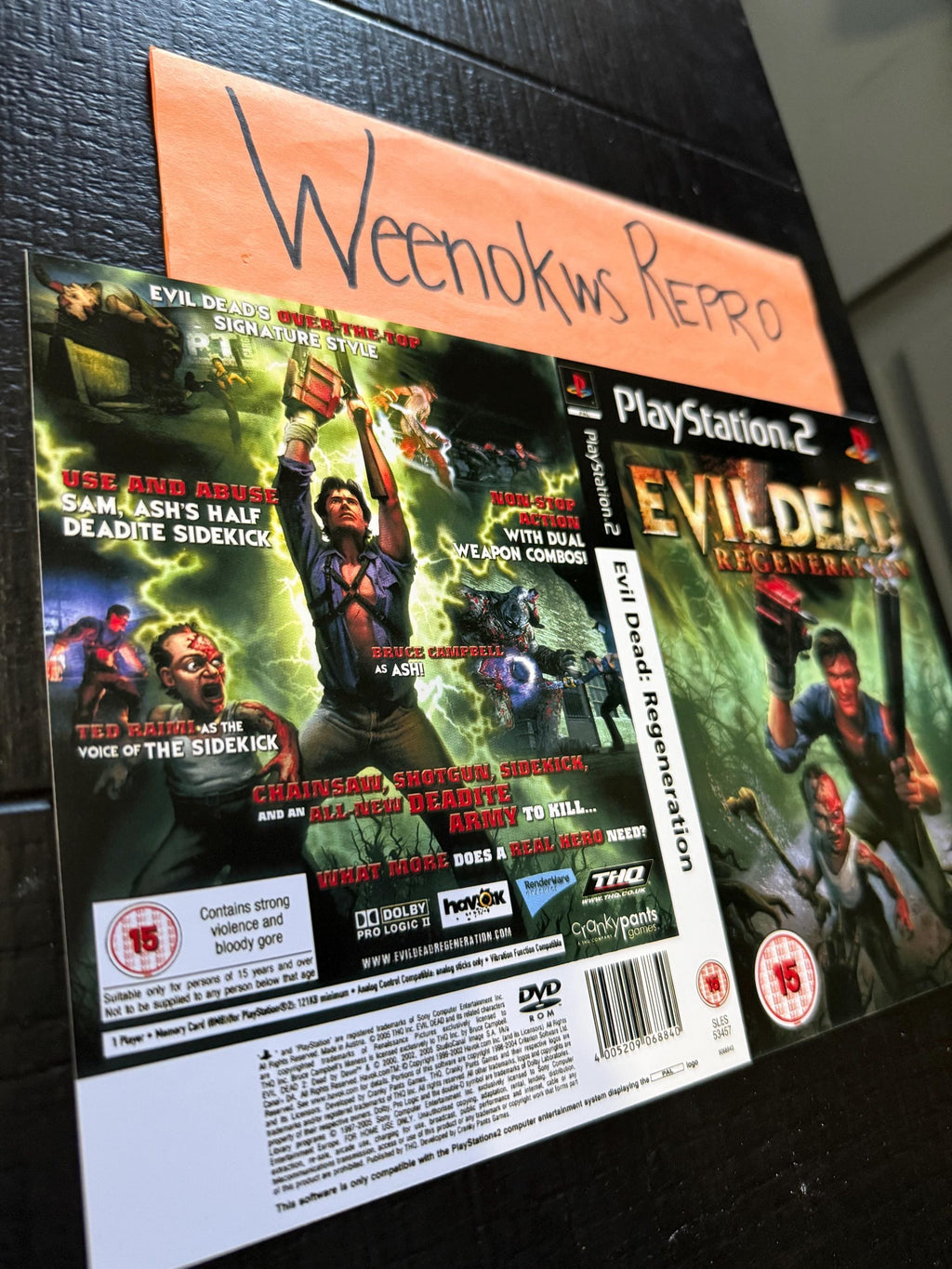 Evil Dead Regeneration REPLACEMENT Art Only! No Disc No Case Ps2