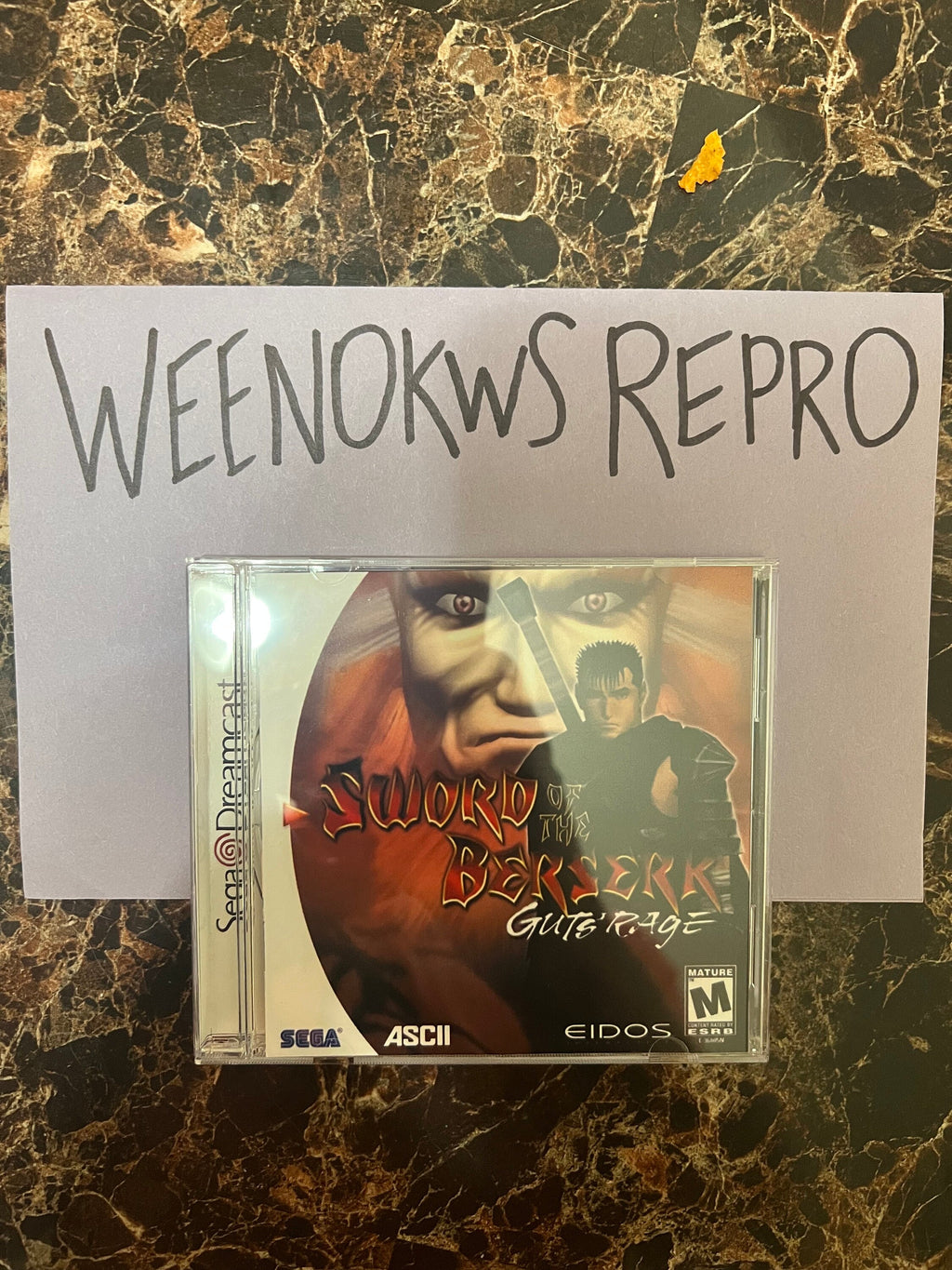 Sword of the Beserk Guts Rage REPRODUCTION CASE No Disc! Dreamcast