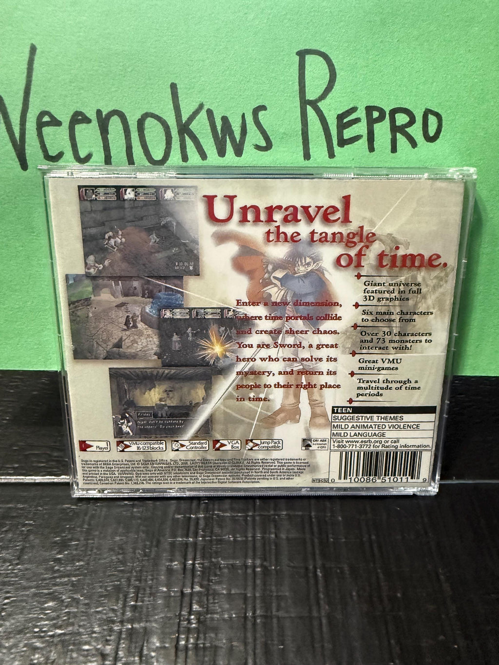 Time Stalkers REPRODUCTION CASE No Disc Dreamcast