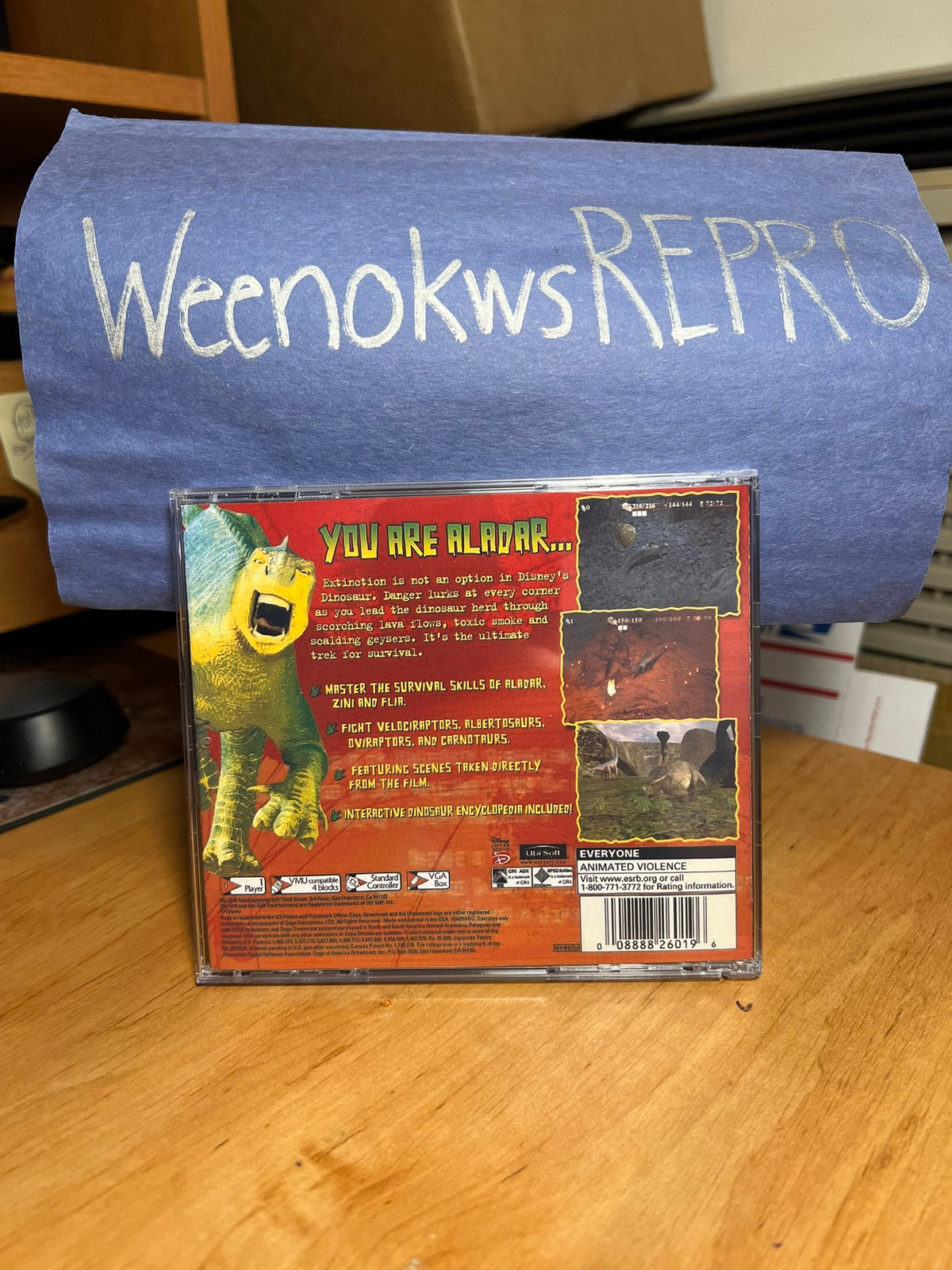 Disneys Dinosaur REPRODUCTION CASE No Disc Dreamcast