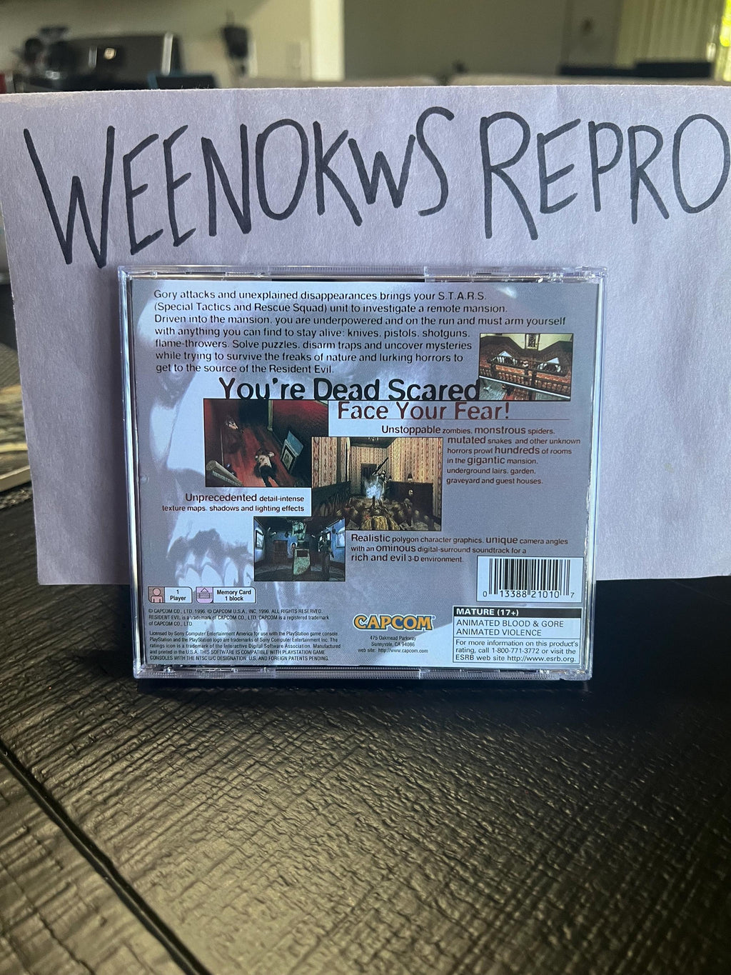 Resident Evil ps1 REPLACMENT CASE No Disc! Ps1