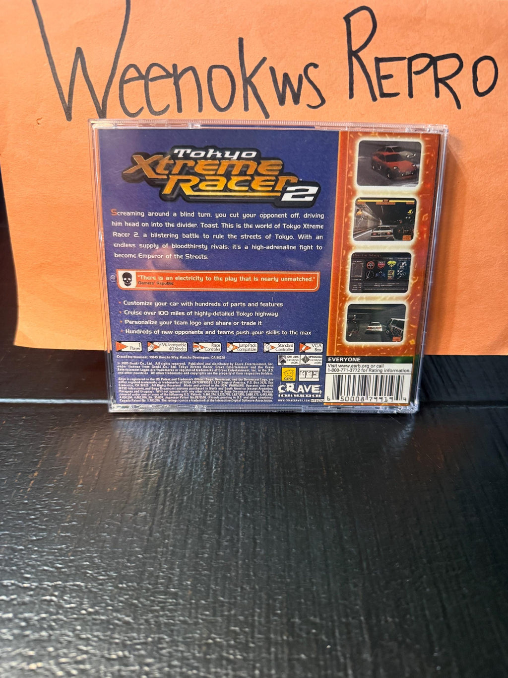 Tokyo Extreme Racer 2 REPRODUCTION CASE No Game!! Dreamcast