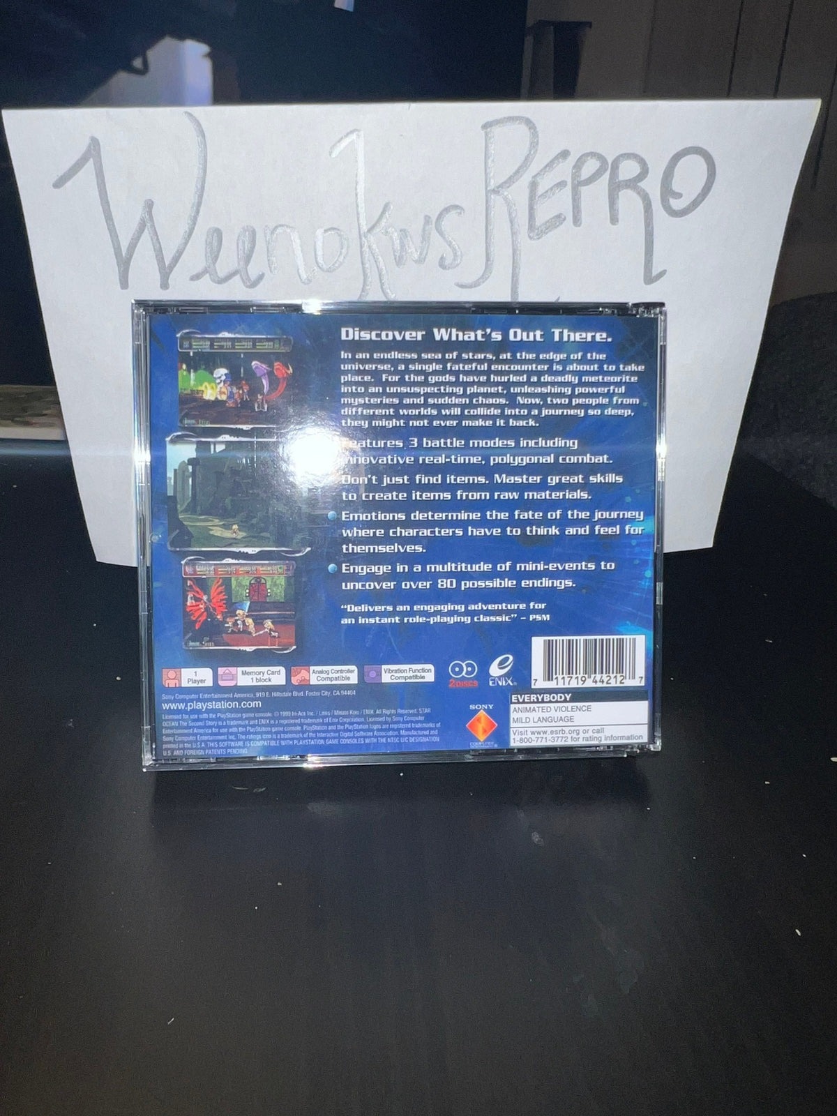 Star Ocean The Second Story REPLACMENT CASE No Disc! Ps1