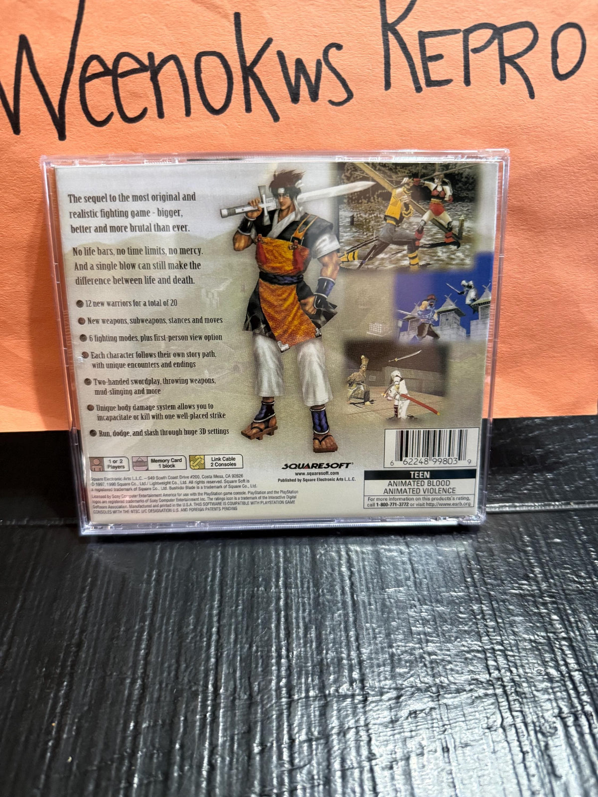 Bushido Blade 2 REPLACMENT CASE No Disc ps1