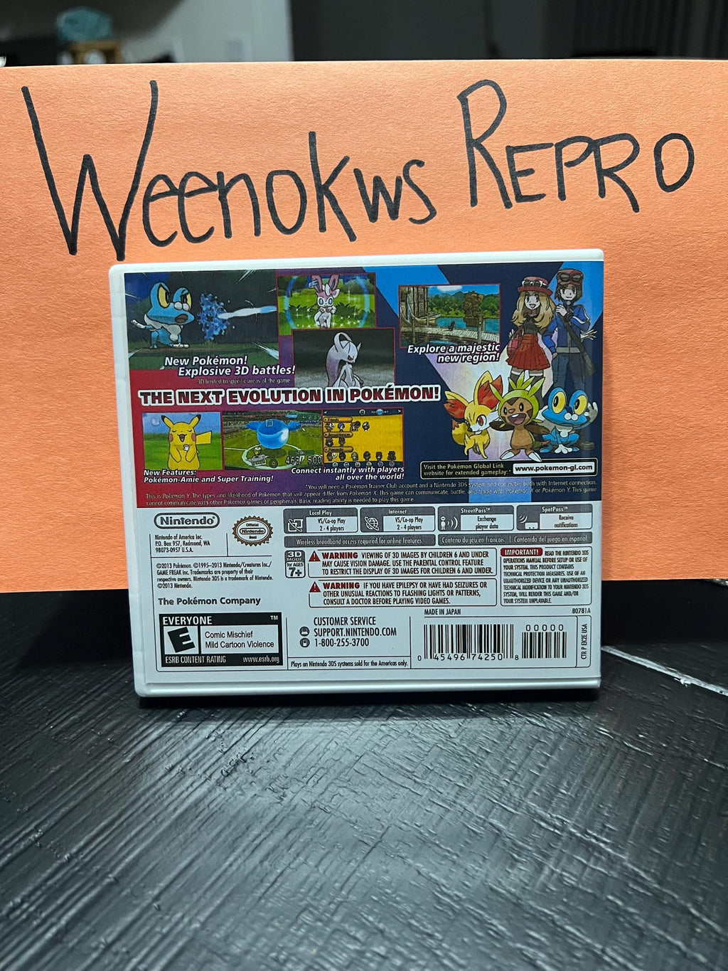 Pokemon Pokémon Y REPLACEMENT CASE No Game! Nintendo 3ds