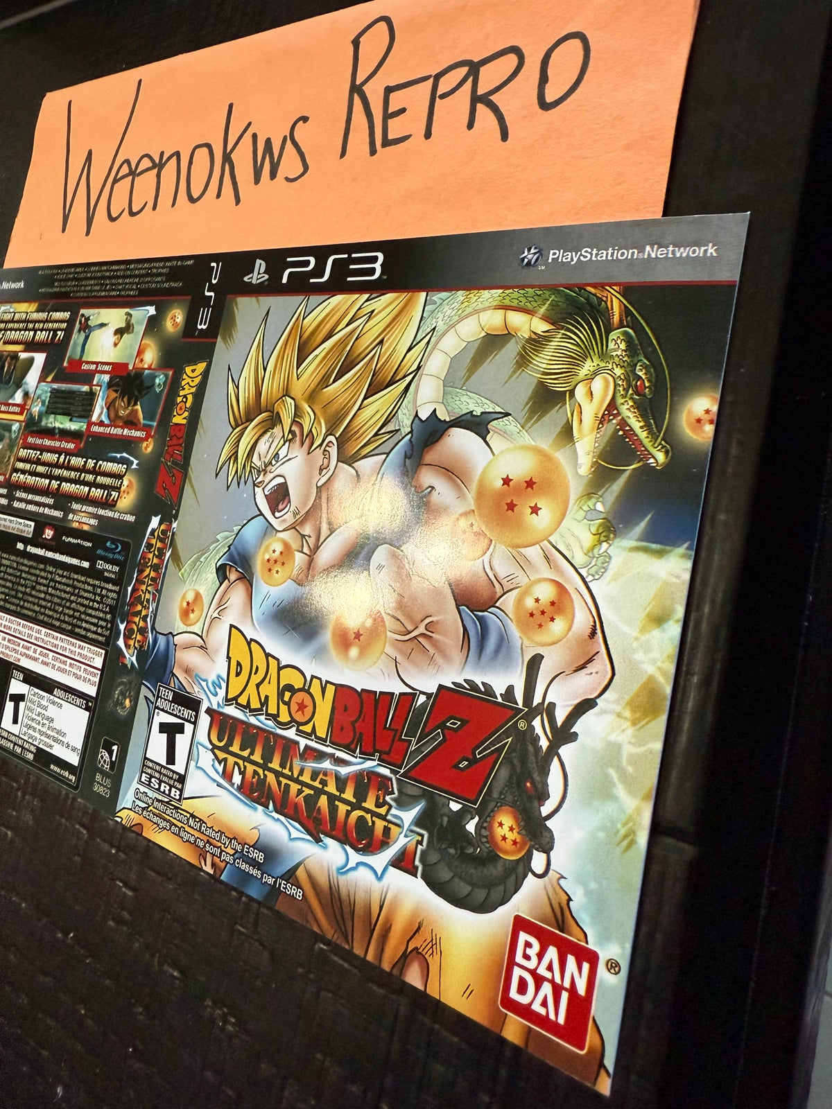 Dragonball Z Ultimate Tenkaichi REPLACEMENT Artwork Only No Case! Ps3