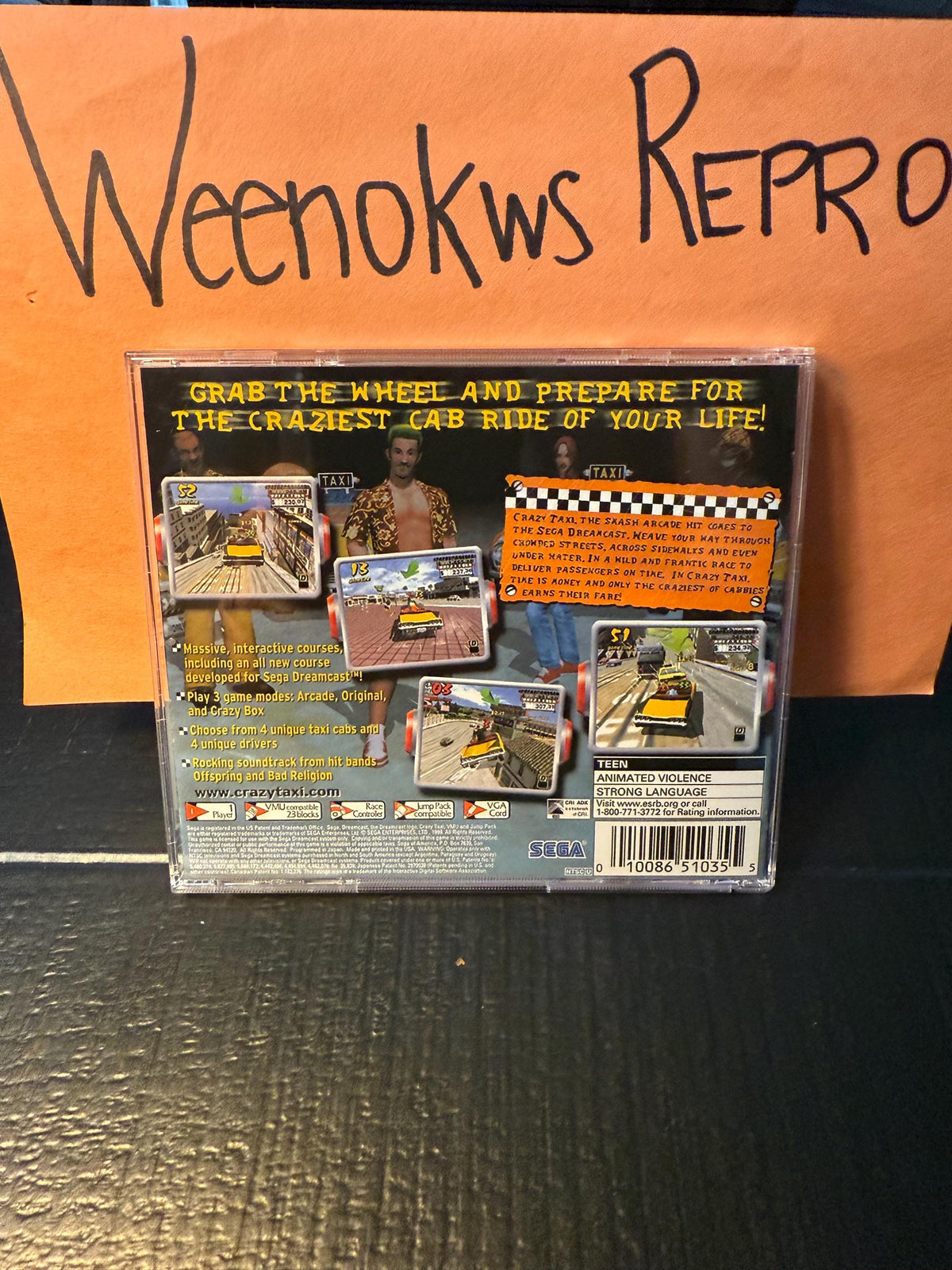 Crazy taxi 1 REPRODUCTION CASE No Disc Dreamcast