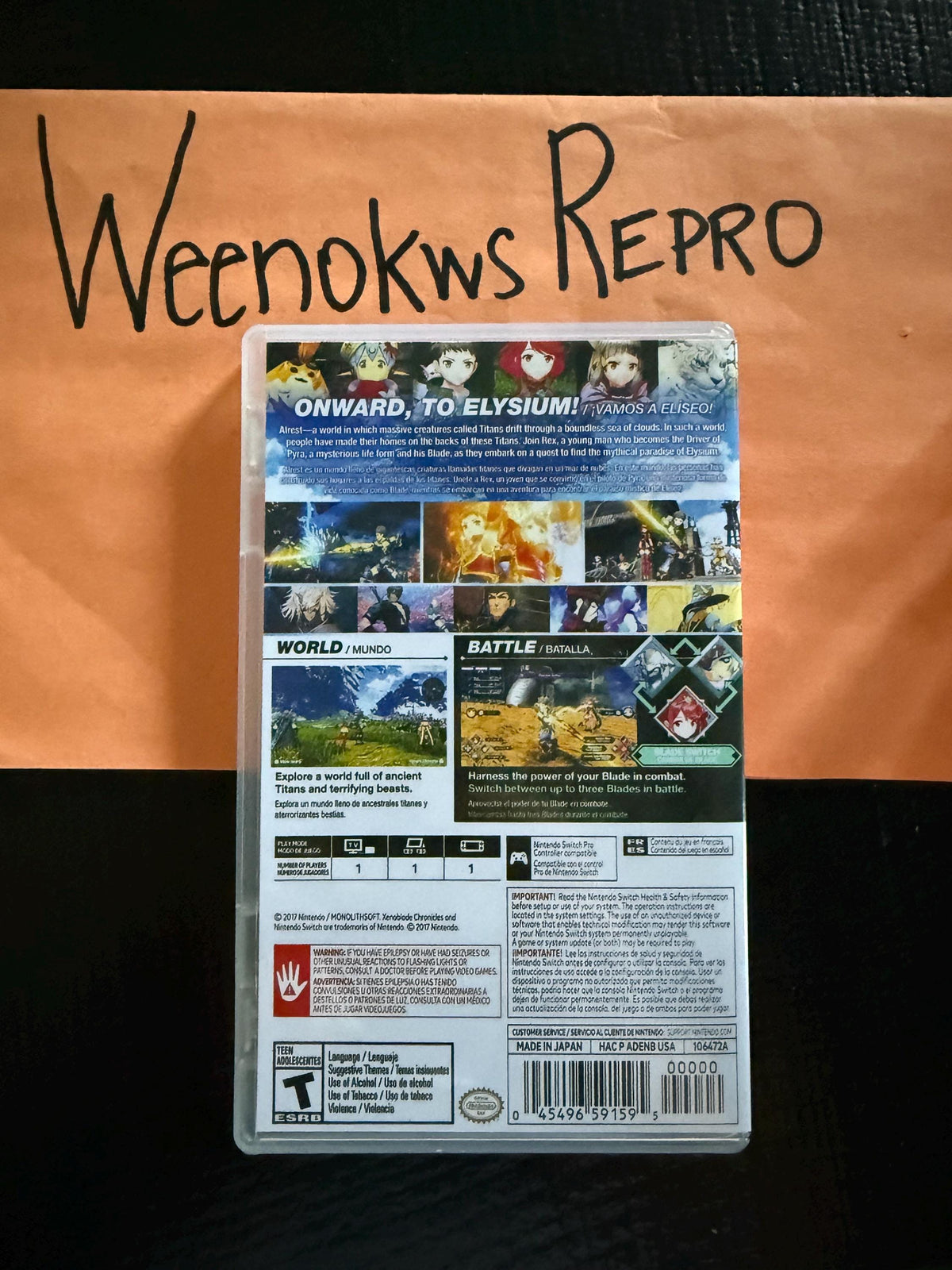 Xenoblade Chronicles 2 REPLACEMENT CASE No Game! Nintendo Switch