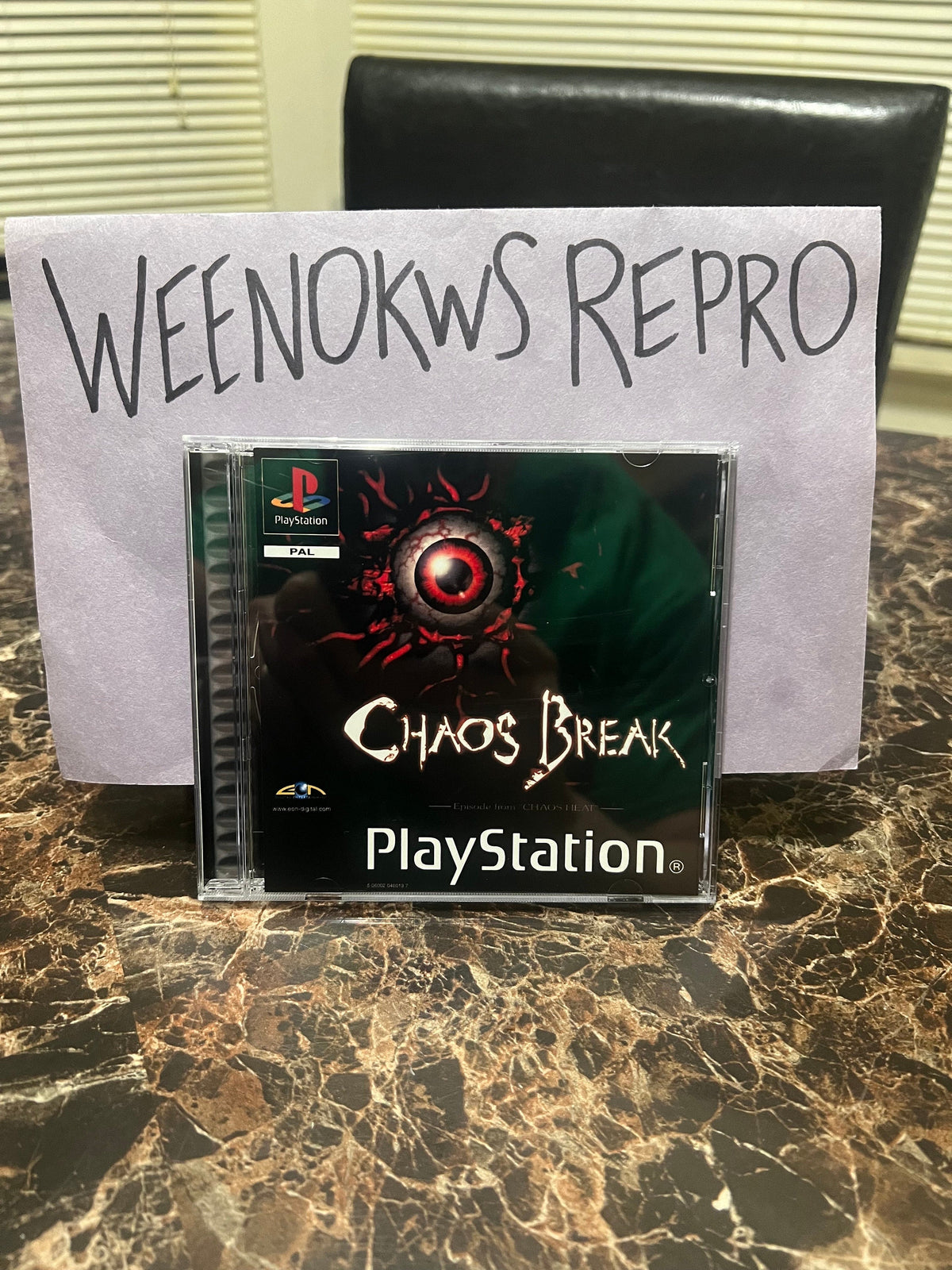 Chaos Break REPLACEMENT CASE No Disc! PAL  Ps1