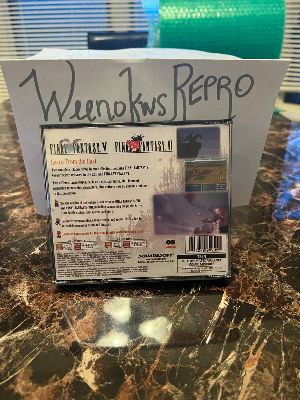 Final Fantasy Anthology REPLACEMENT CASE No Disc! Ps1