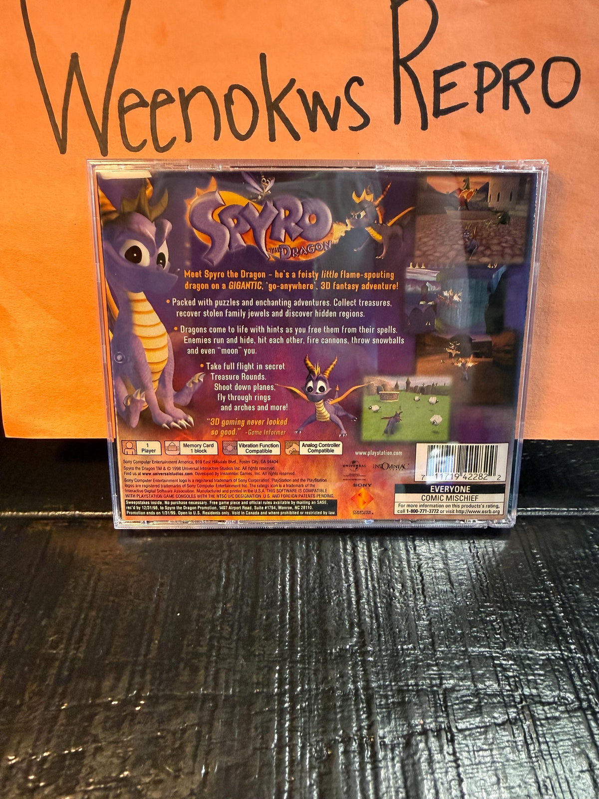 Spyro The Dragon REPLACMENT CASE No disc ps1