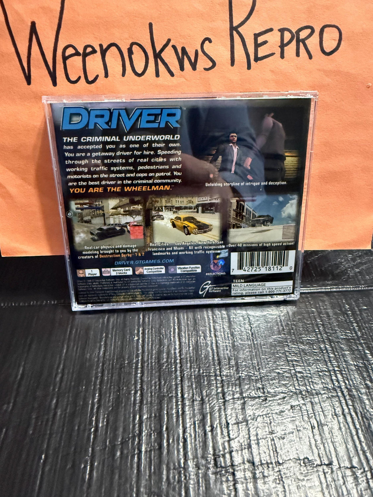 Driver 1 REPLACMENT CASE No Disc ps1
