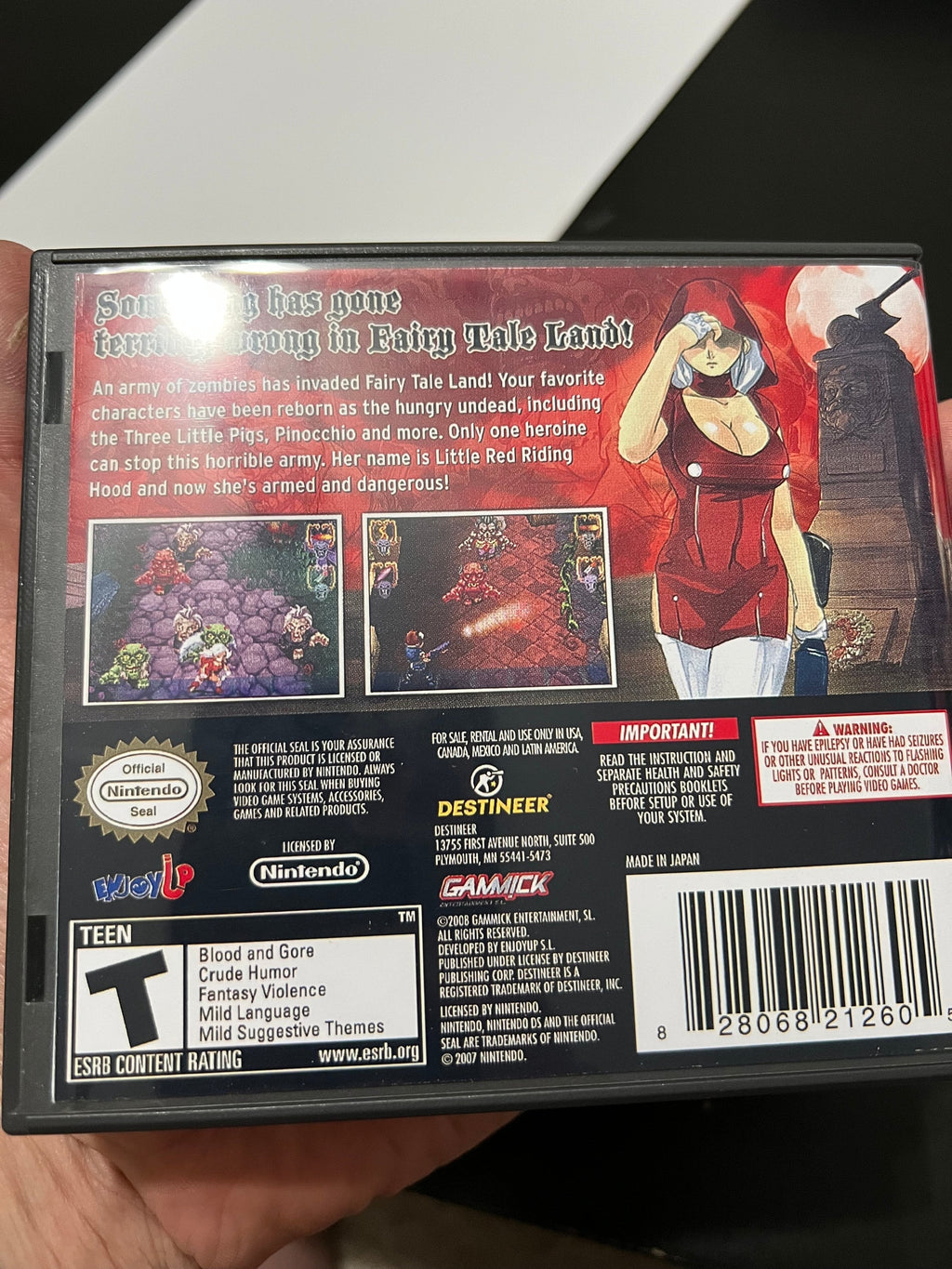 Little Red Riding Hoods Zombie BBQ REPLACEMENT CASE No Game! Nintendo Ds