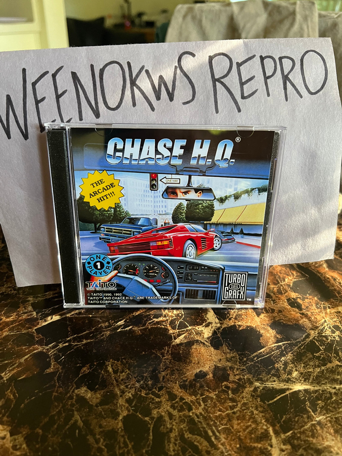 Chase HQ REPRODUCTION Case No Game 3D Printed Turbo Grafx