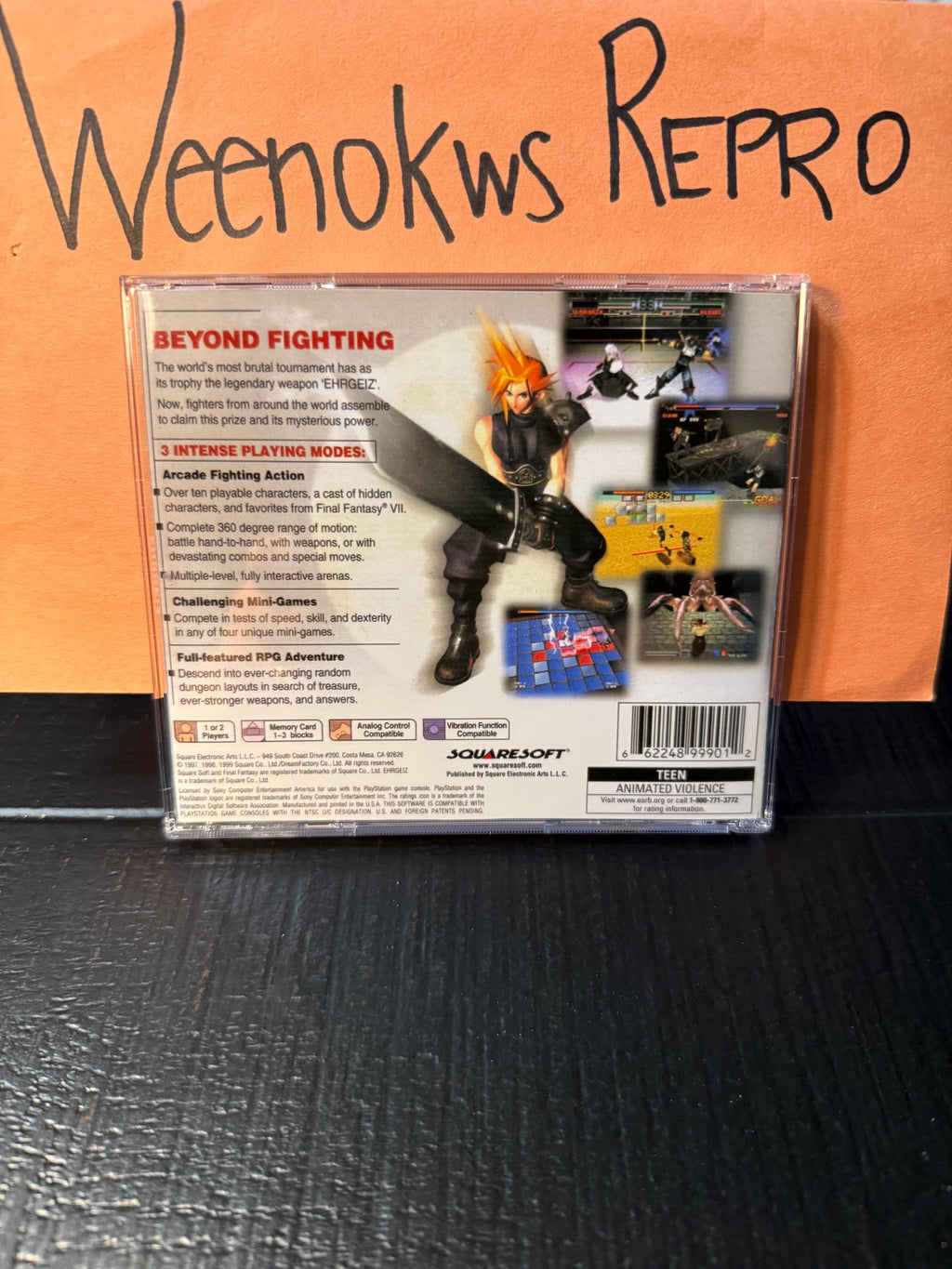 Ehrgeiz REPLACMENT CASE No Disc ps1