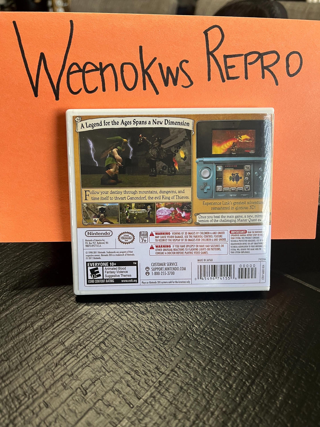 Legend of Zelda Ocarina of Time 3D REPLACEMENT CASE No Game! Nintendo 3ds