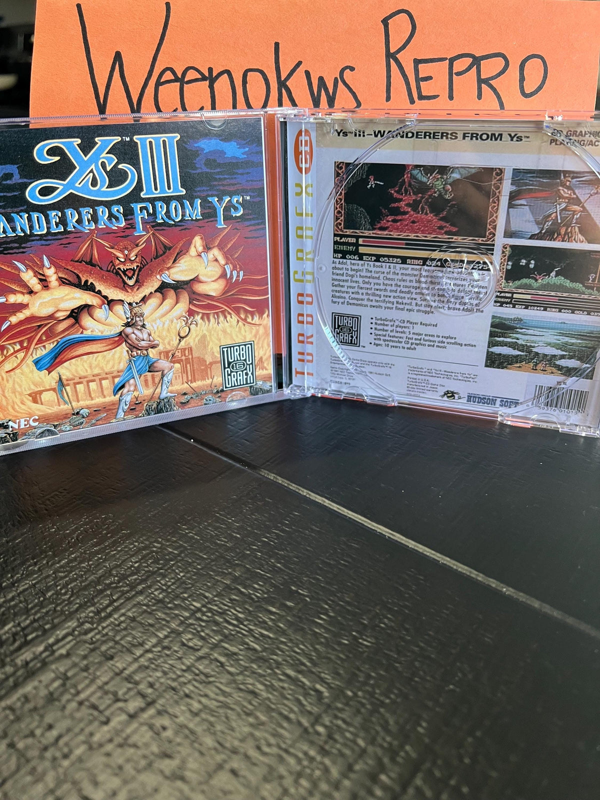 Ys III Wanderers From Ys REPRODUCTION CASE No Disc Turbo Grafx Cd Ys 3
