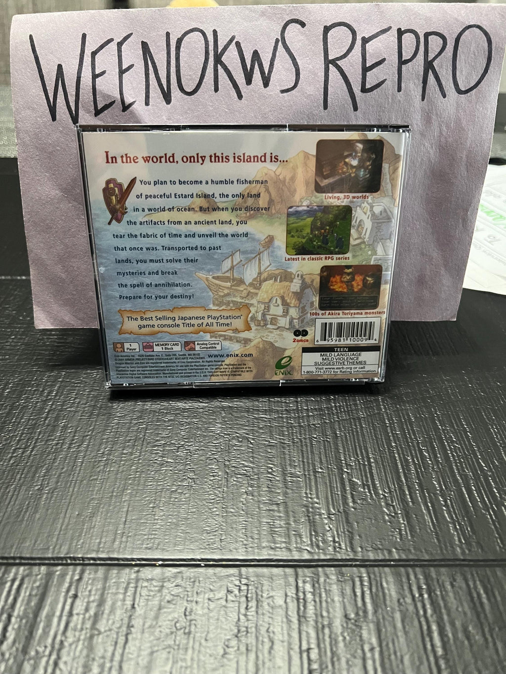 Dragon Warrior 7 VII REPLACMENT CASE No Disc! Ps1