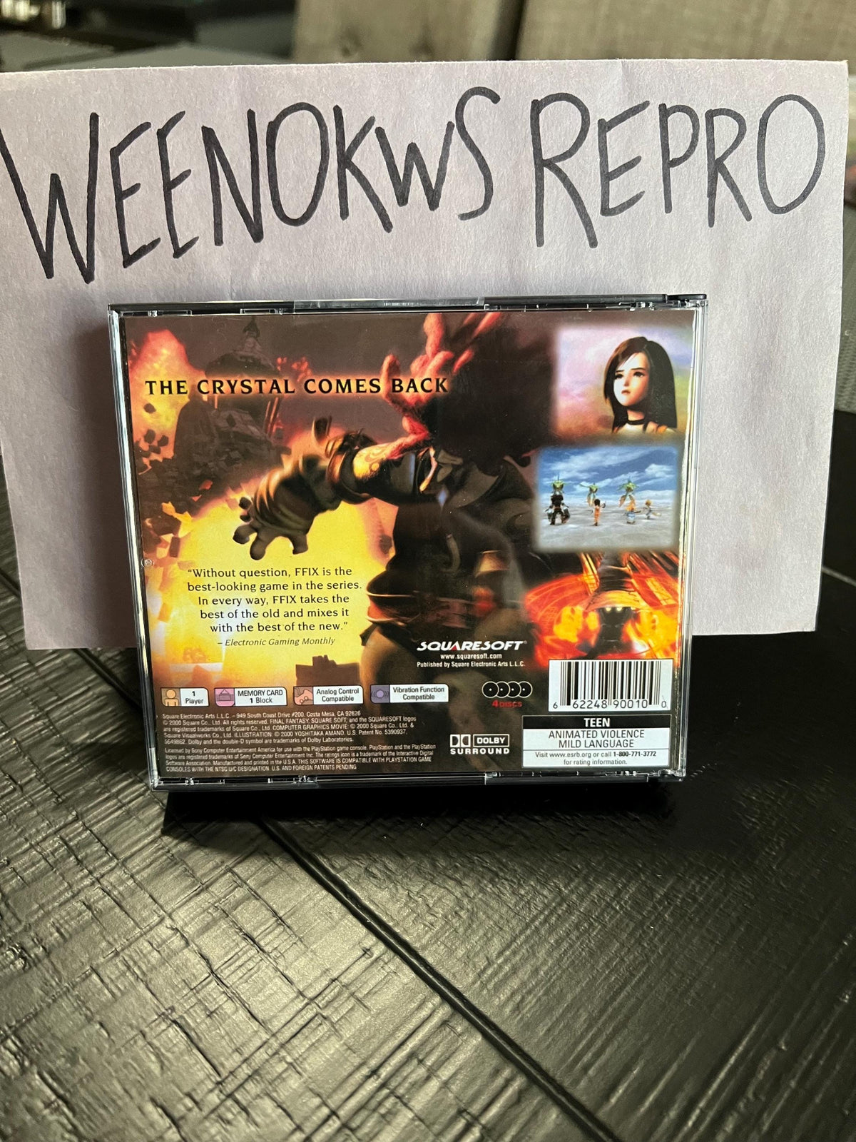 Final Fantasy IX 9 REPLACMENT CASE No Disc! Ps1 FF9