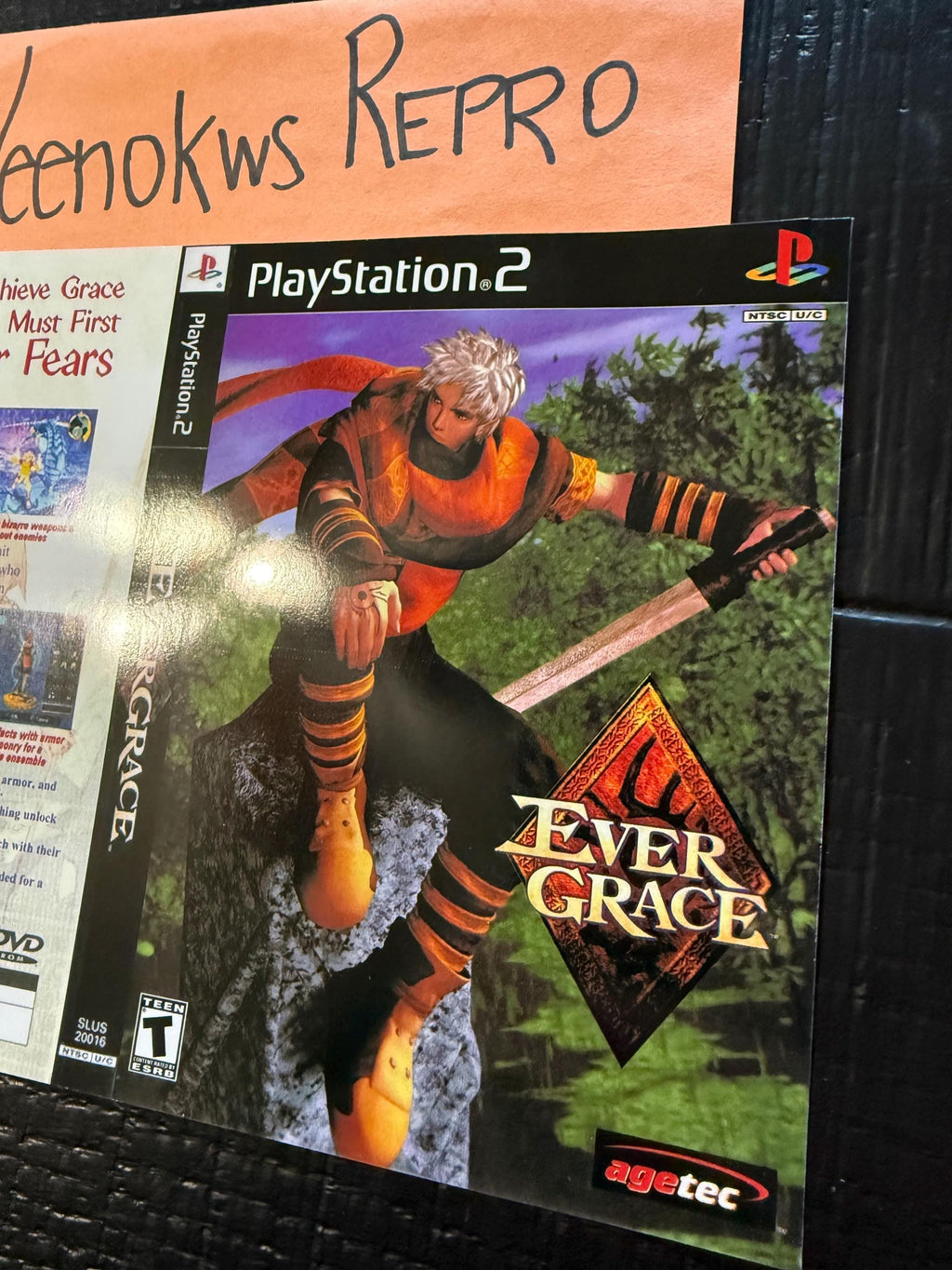 Evergrace REPLACEMENT ART Only No Disc No Case Ps2