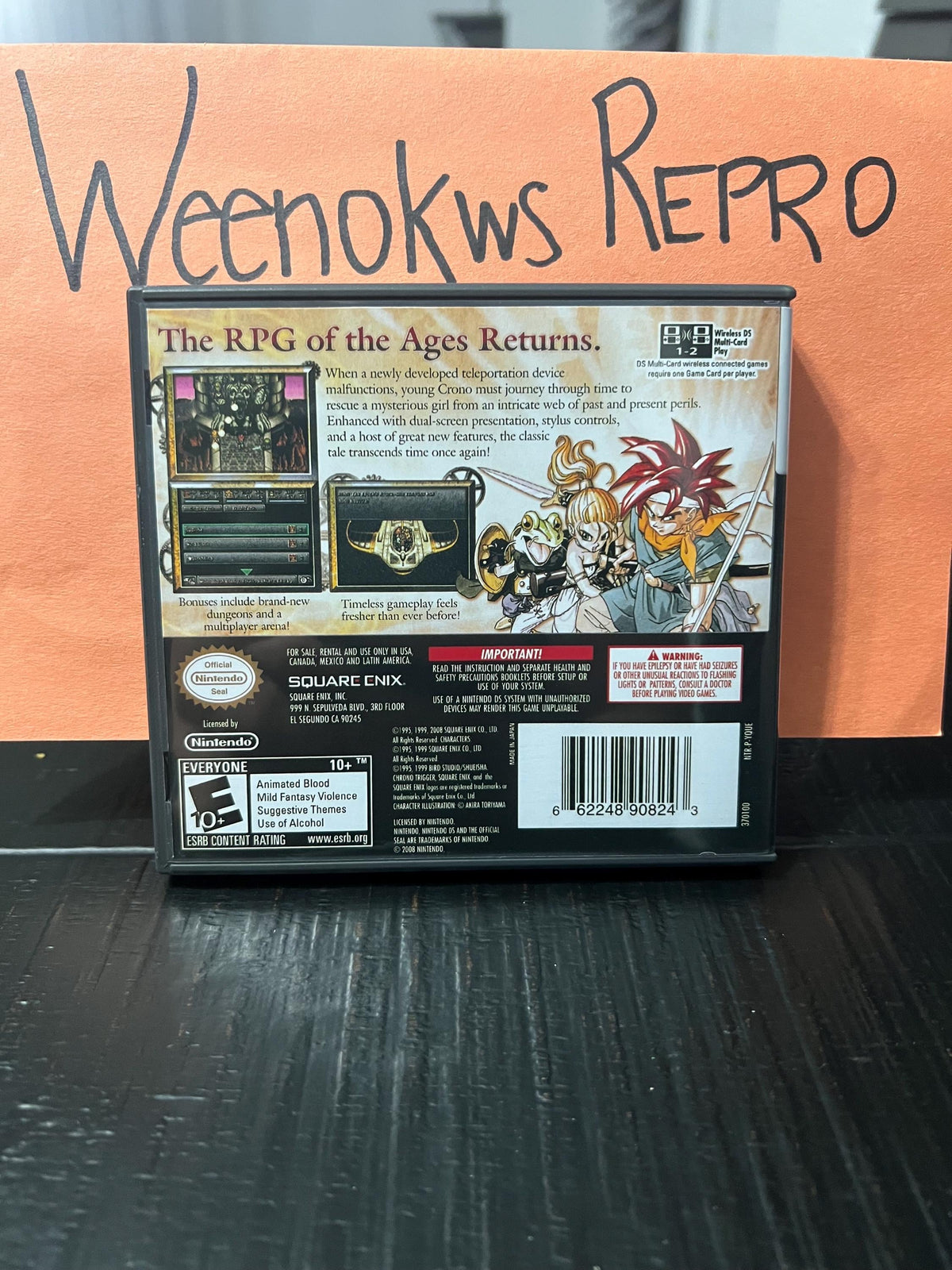 Chrono Trigger DS REPLACEMENT CASE No Game Case Only