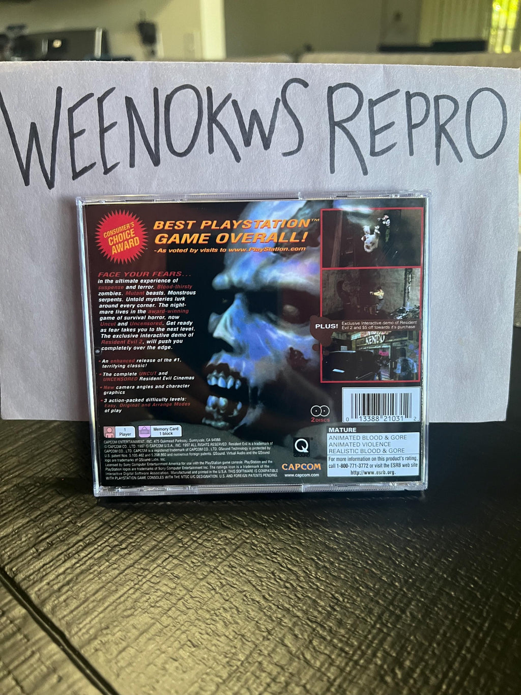 Resident Evil 1 Directors Cut REPLACMENT CASE No Disc ps1