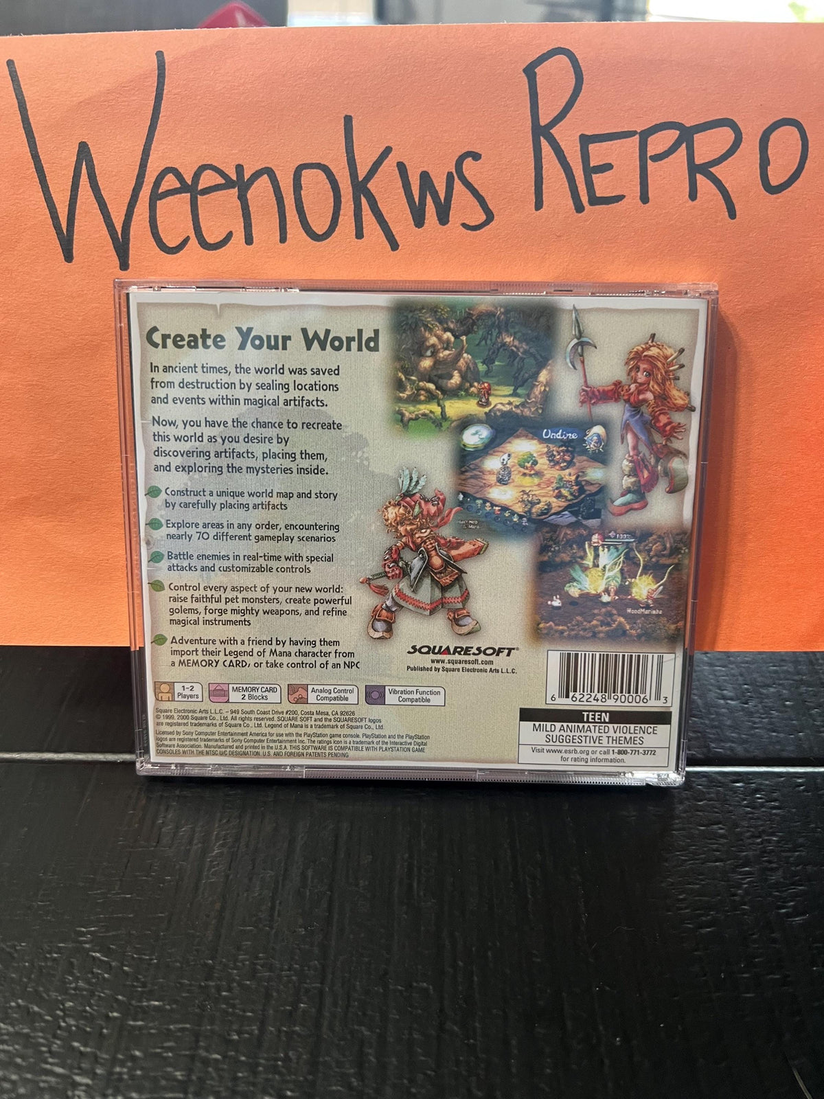 Legend of Mana REPLACMENT CASE No Game! Ps1