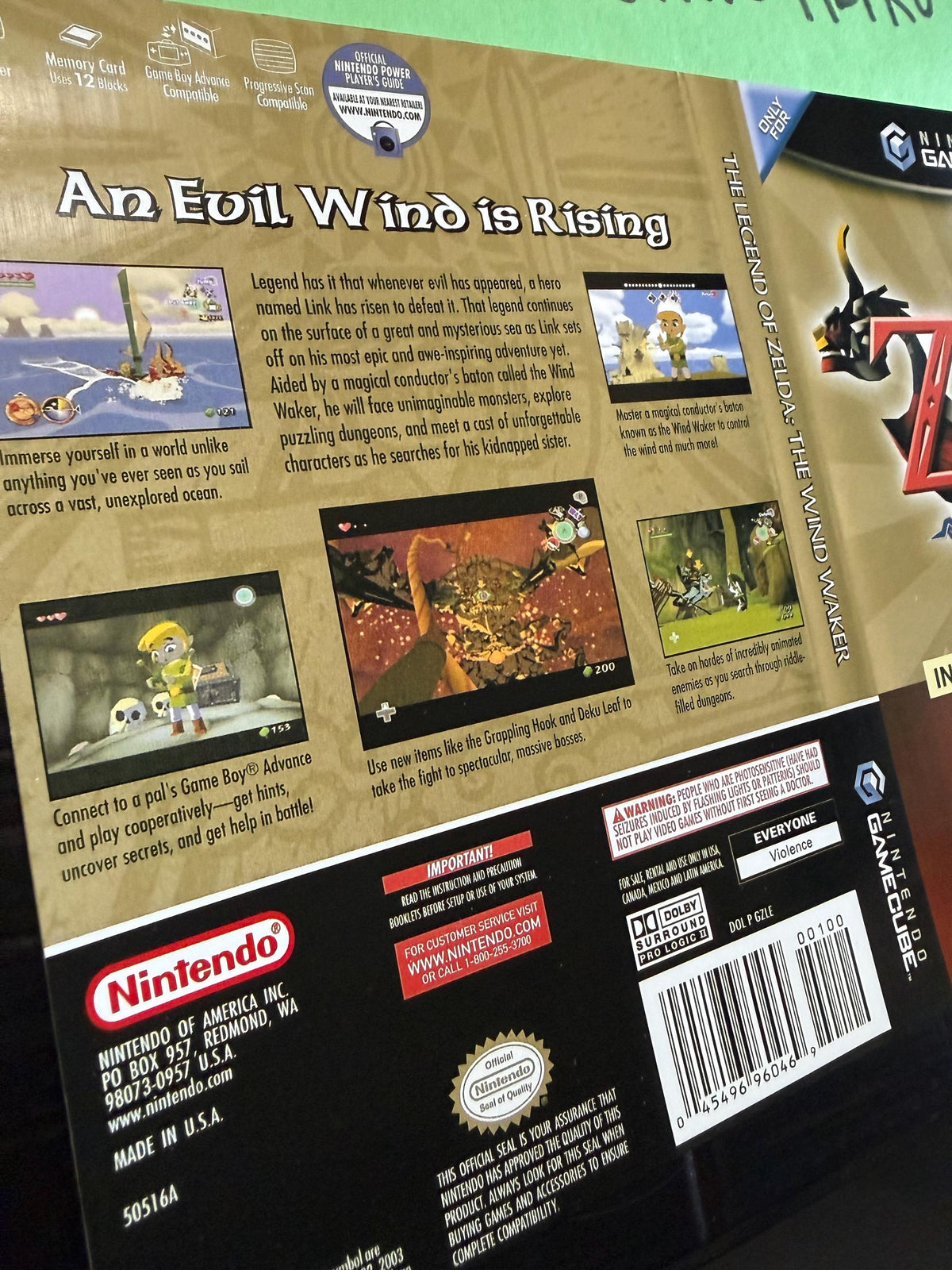The Legend of Zelda Windwaker and Ocarina of Time Master Quest REPLACEMENT Art Only No Case! GameCube